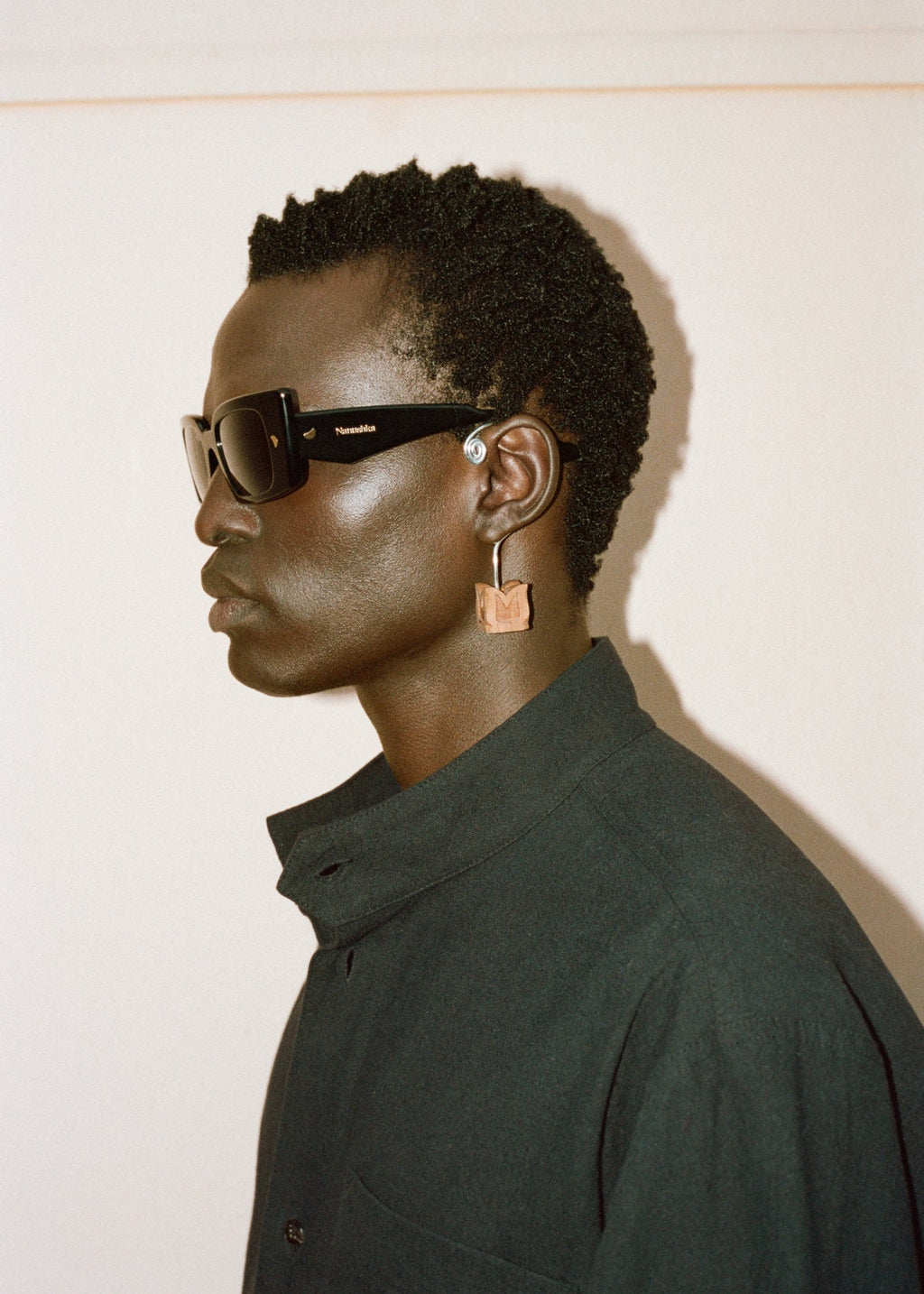 Nanushka Carmel - Bio-Plastic Rectangle-Frame Sunglasses - Black