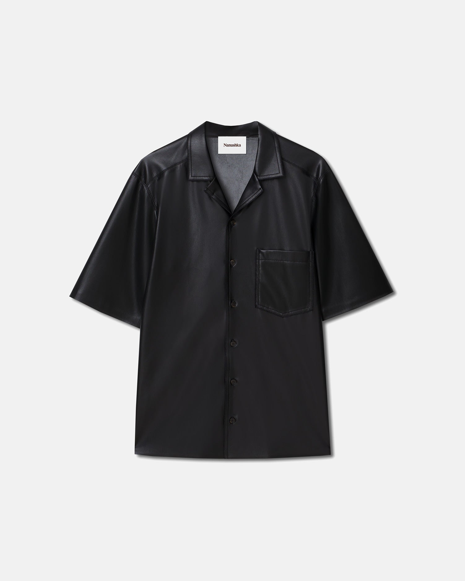 Nanushka Bodil - Okobor™ Alt-Leather Shirt - Black