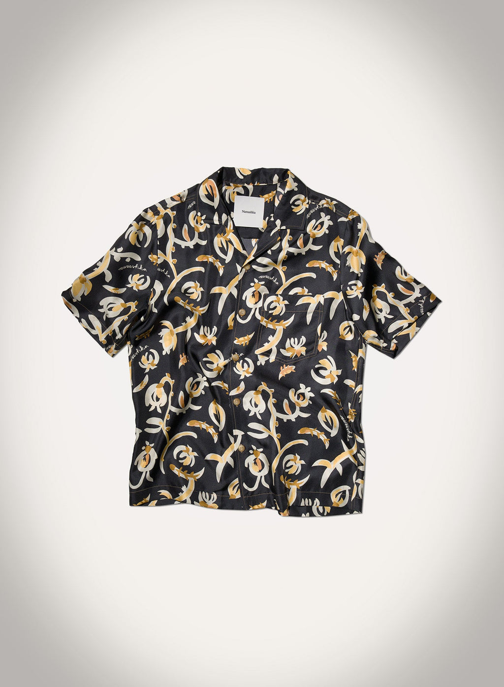Nanushka Bodil - Printed Silk Twill Shirt - Black Floral