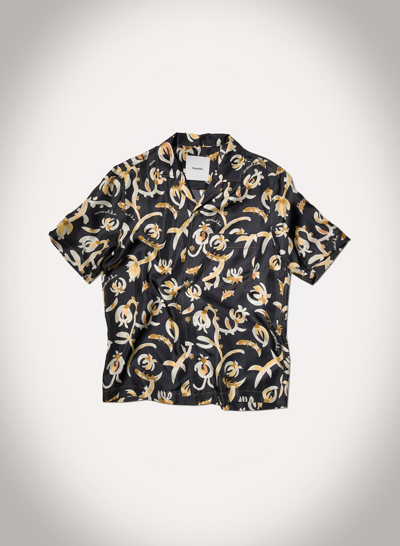 Nanushka Bodil - Printed Silk Twill Shirt - Black Floral