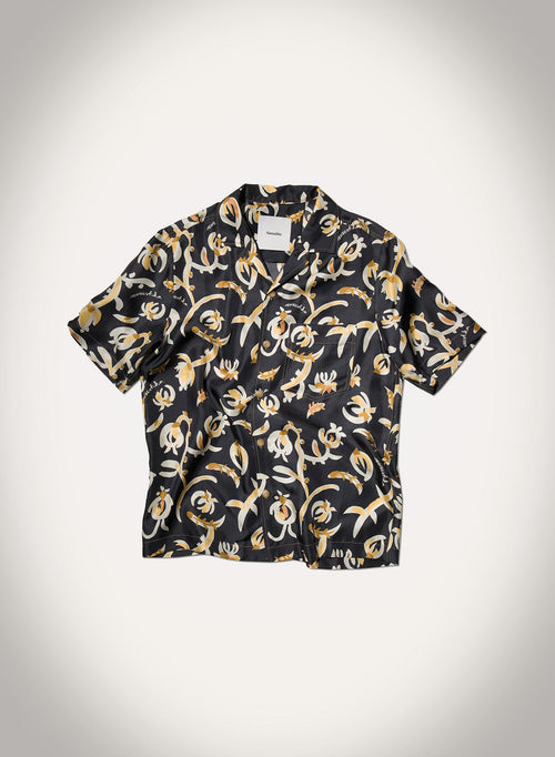 Nanushka Bodil - Printed Silk Twill Shirt - Black Floral