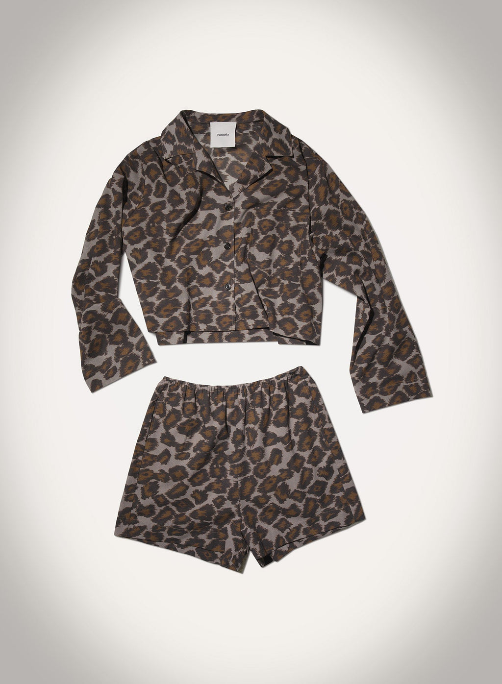 Nanushka Vally - Cropped Cotton Voile Shirt - Crayon Ocelot