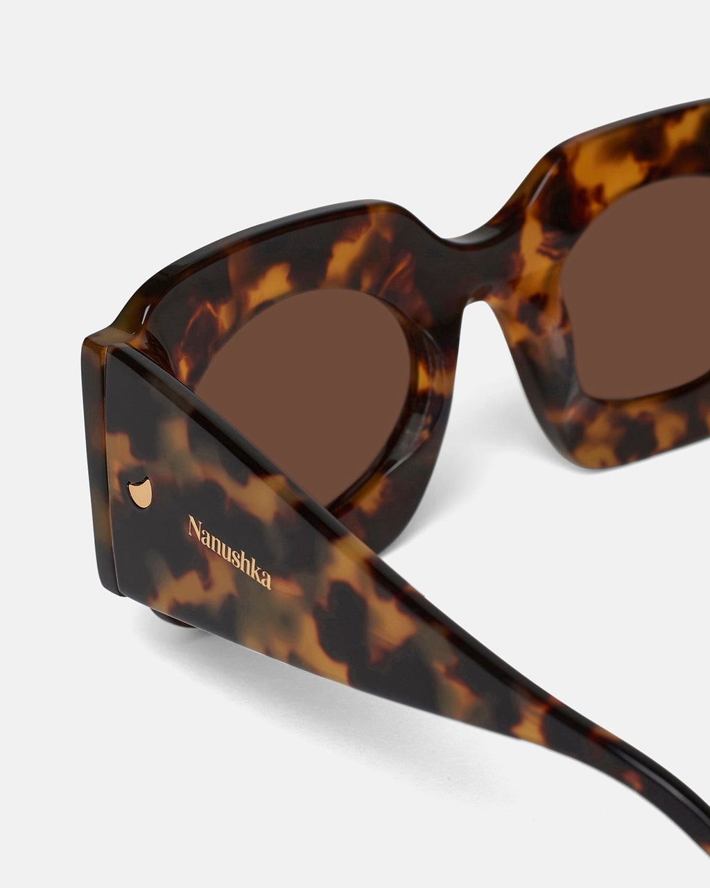 Nanushka Cathi - Bio-Plastic Square-Frame Sunglasses - Dark Amber