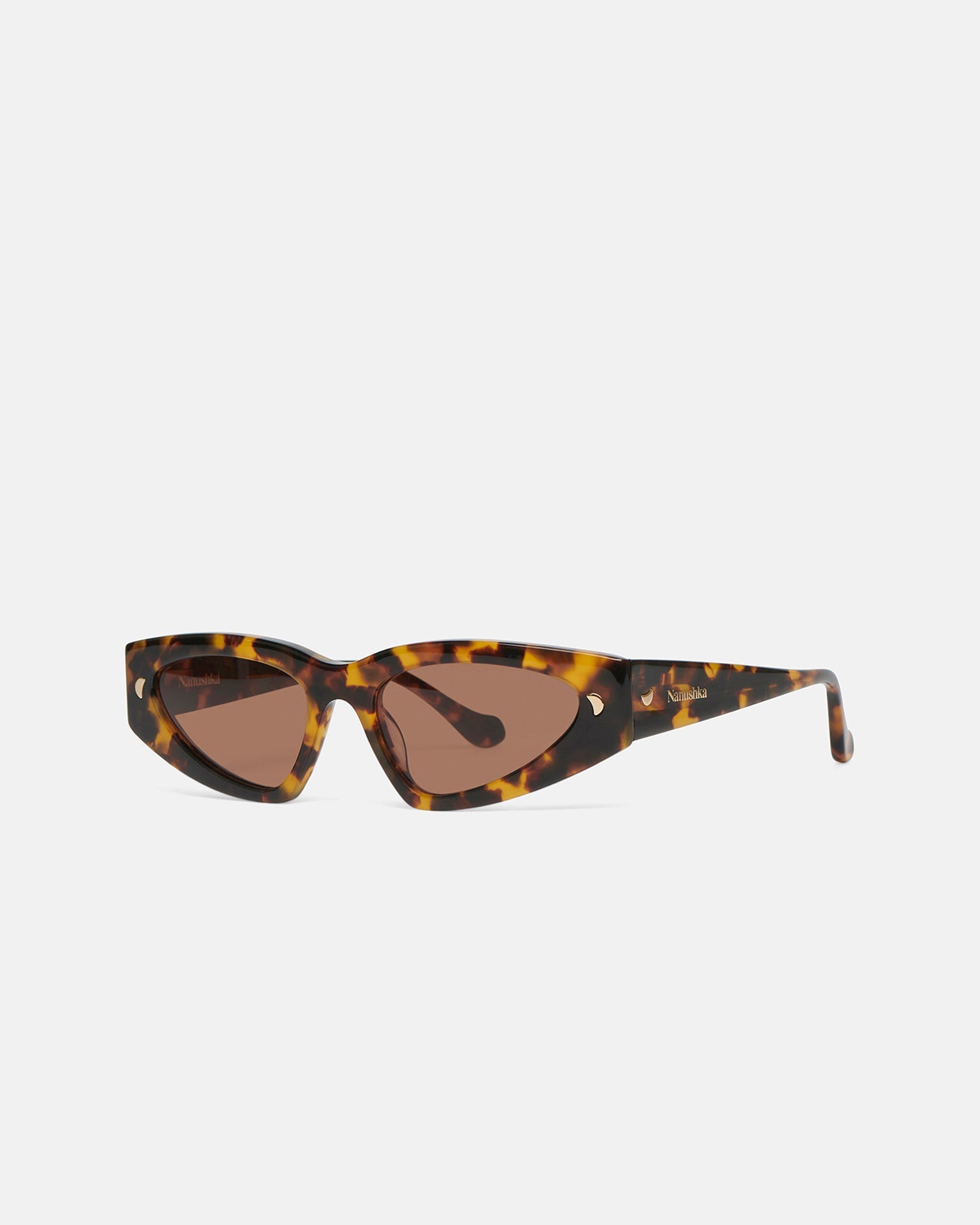Nanushka Crista - Bio-Plastic D-Frame Sunglasses - Dark Amber