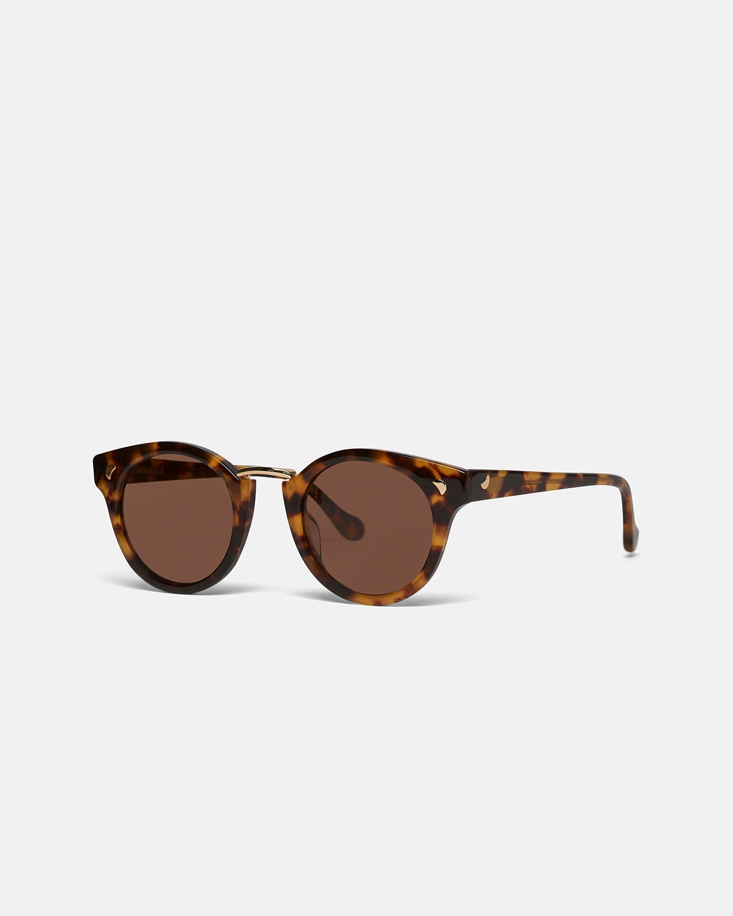 Nanushka Duy - Bio-Plastic Round-Frame Sunglasses - Dark Amber