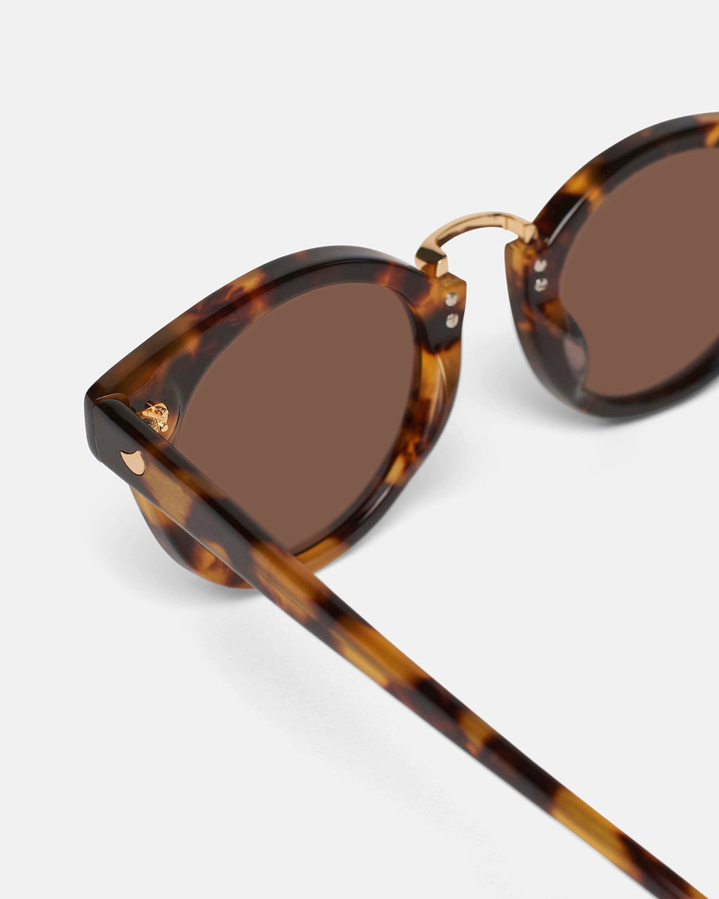 Nanushka Duy - Bio-Plastic Round-Frame Sunglasses - Dark Amber