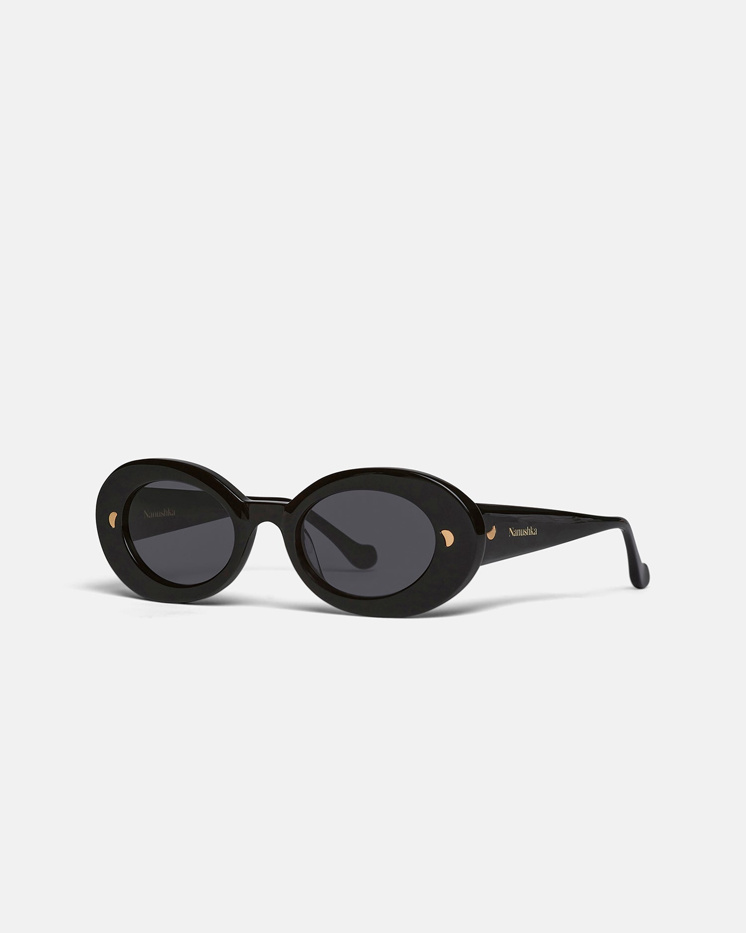 Nanushka Giva - Bio-Plastic Oval Sunglasses - Black