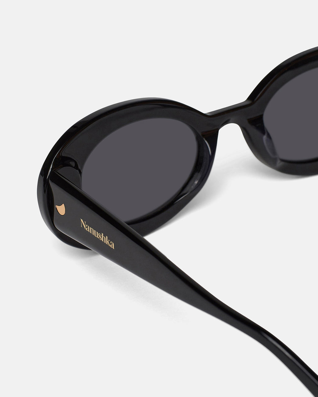 Nanushka Giva - Bio-Plastic Oval Sunglasses - Black