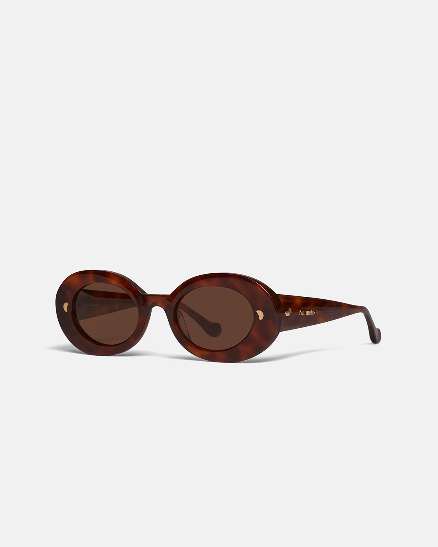 Nanushka Giva - Bio-Plastic Oval Sunglasses - Light Turtle