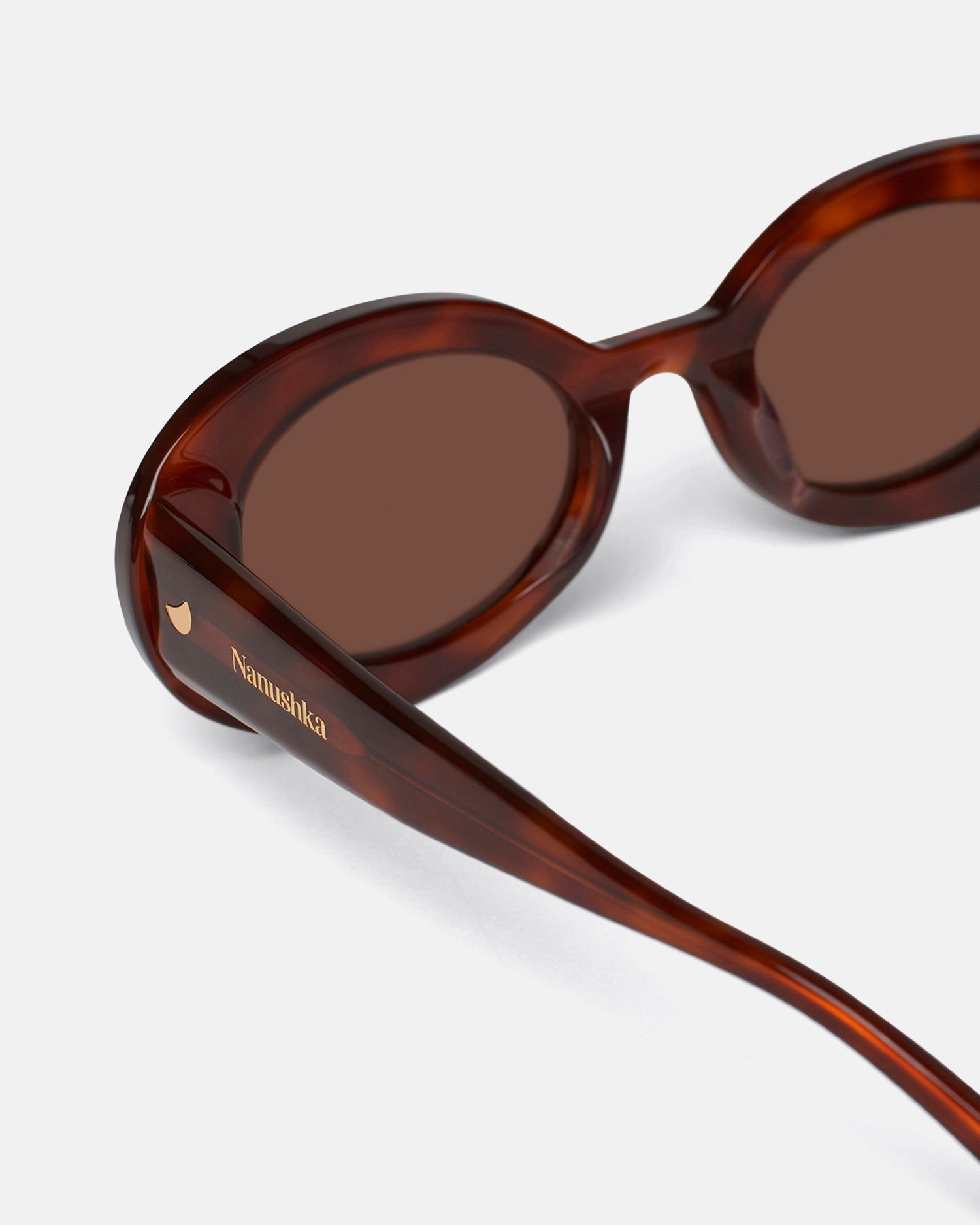 Nanushka Giva - Bio-Plastic Oval Sunglasses - Light Turtle