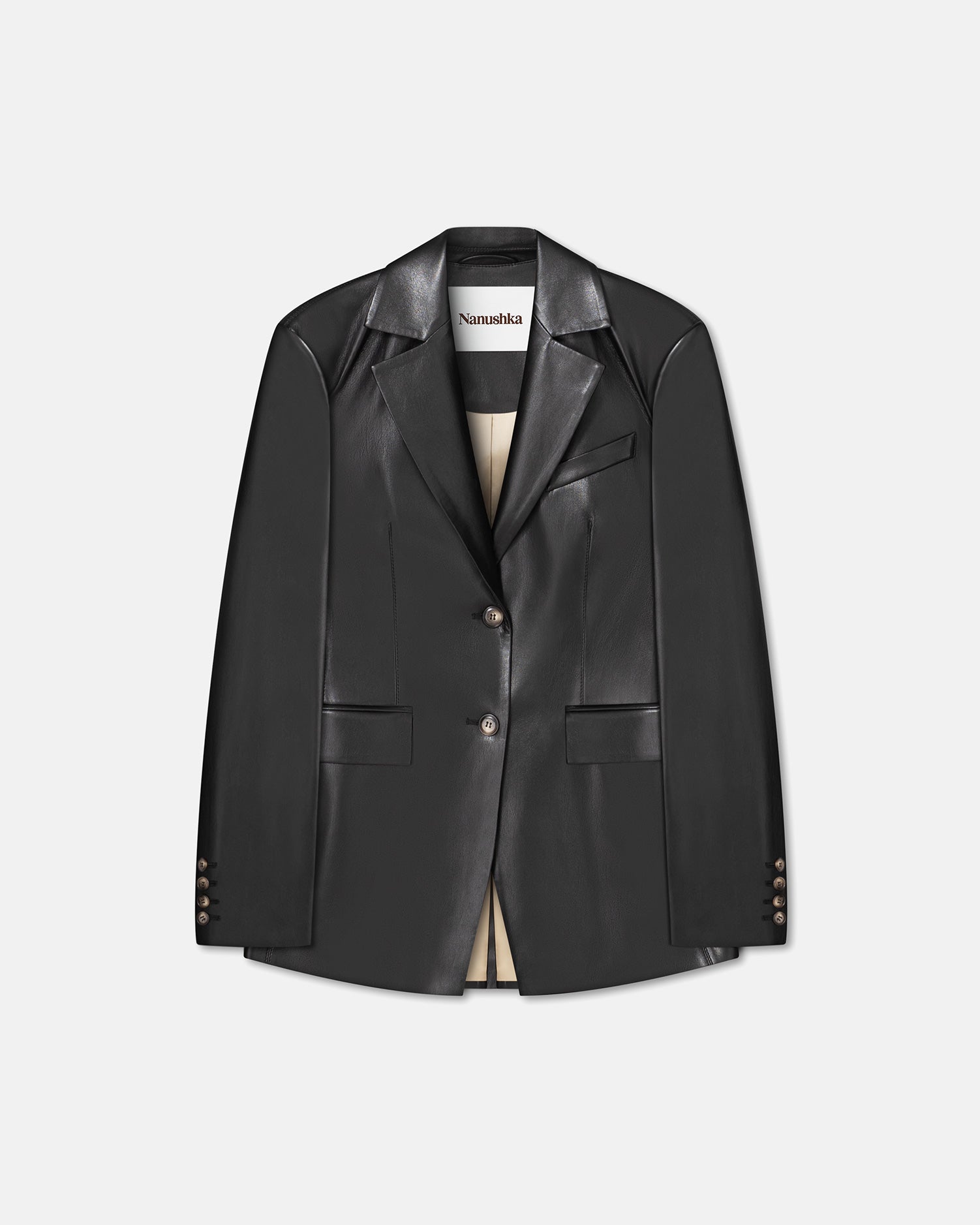 Nanushka Hathi - Okobor™ Alt-Leather Blazer - Black