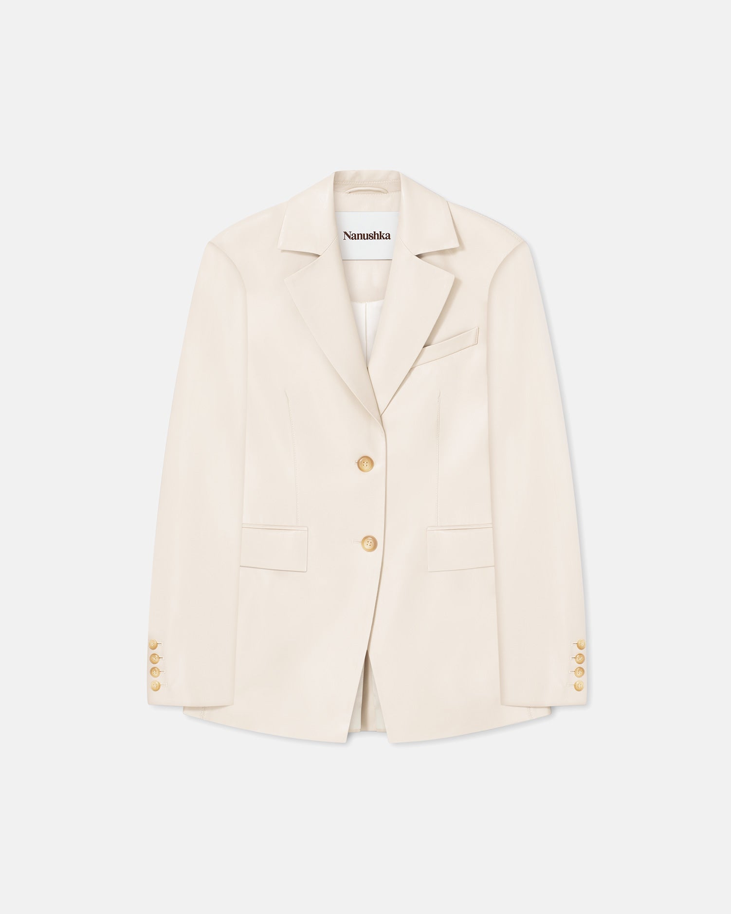 Nanushka Hathi - Okobor™ Alt-Leather Blazer - Creme