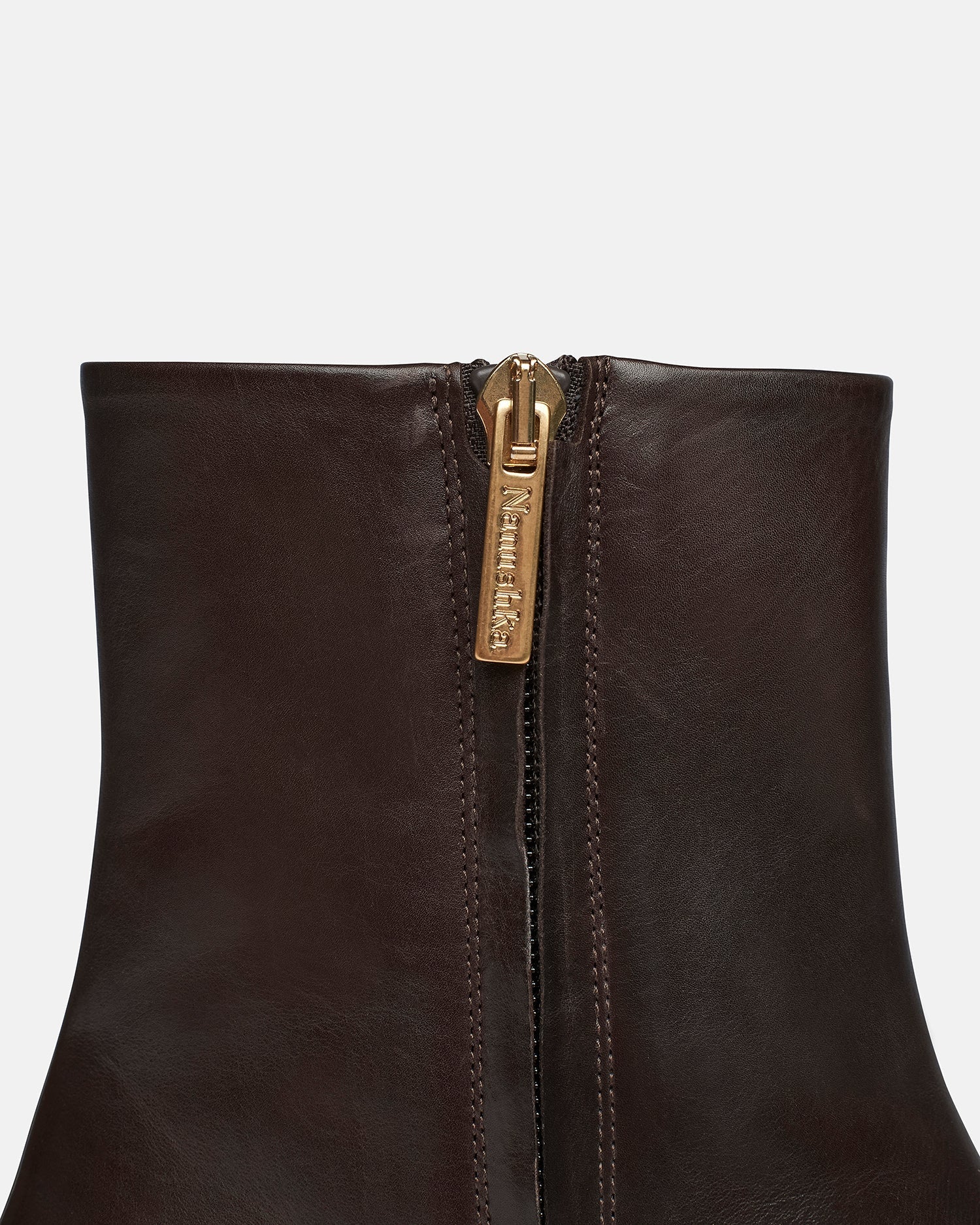 Nanushka Isla - Elongated Square Toe Boots - Dark Chocolate