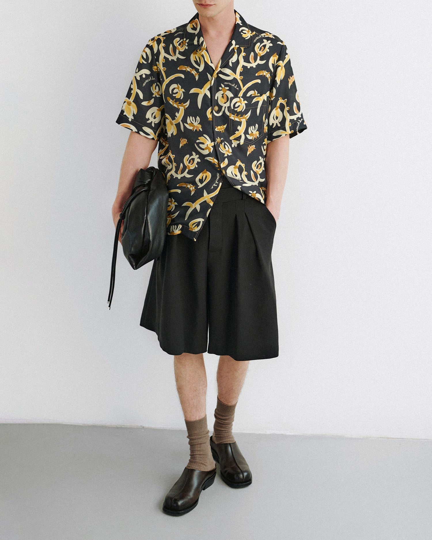 Nanushka Bodil - Printed Silk Twill Shirt - Black Floral