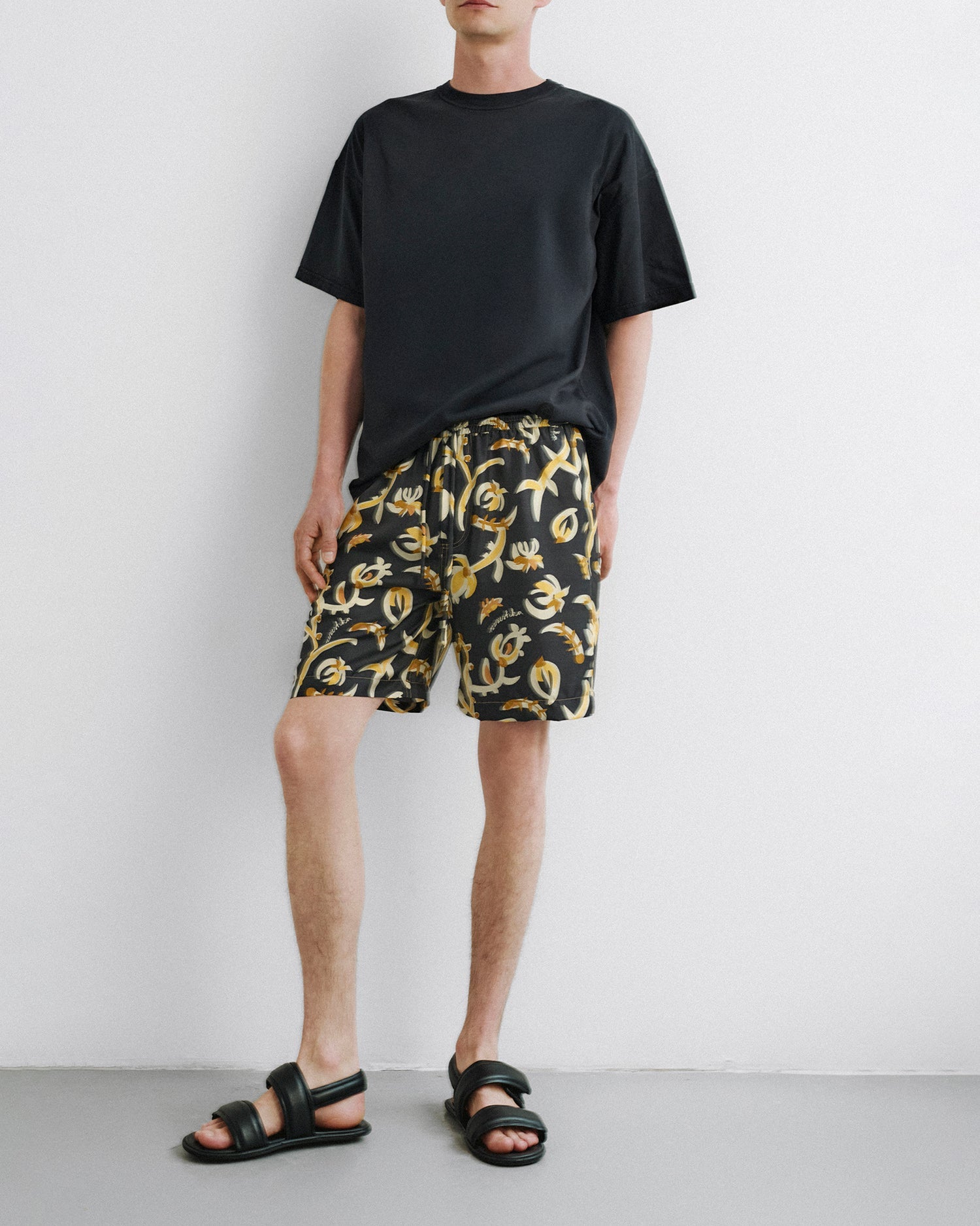 Nanushka Doxxi - Printed Silk Twill Shorts - Black Floral
