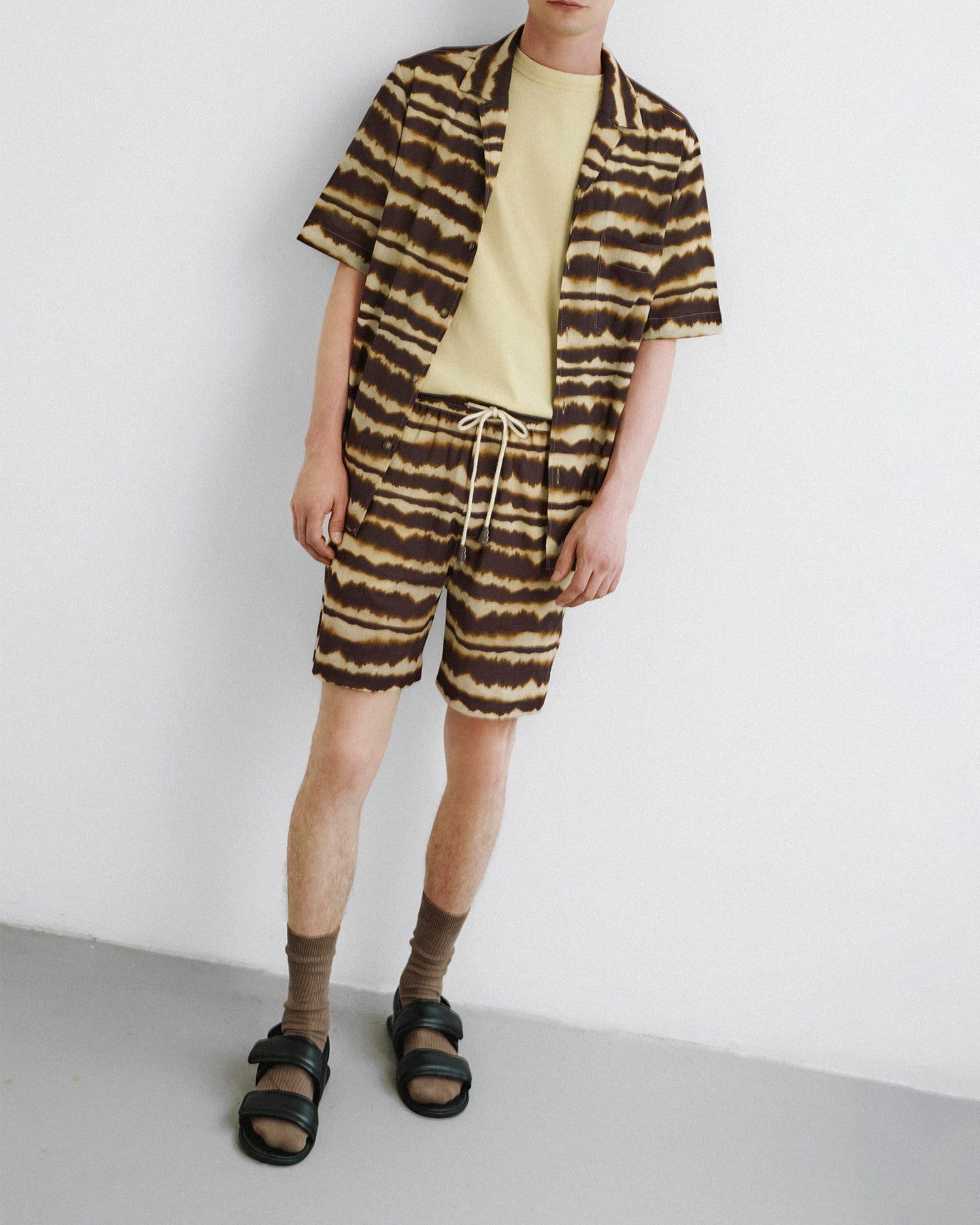 Nanushka Doxxi - Printed Cotton Voile Shorts - Tie Dye Stripe