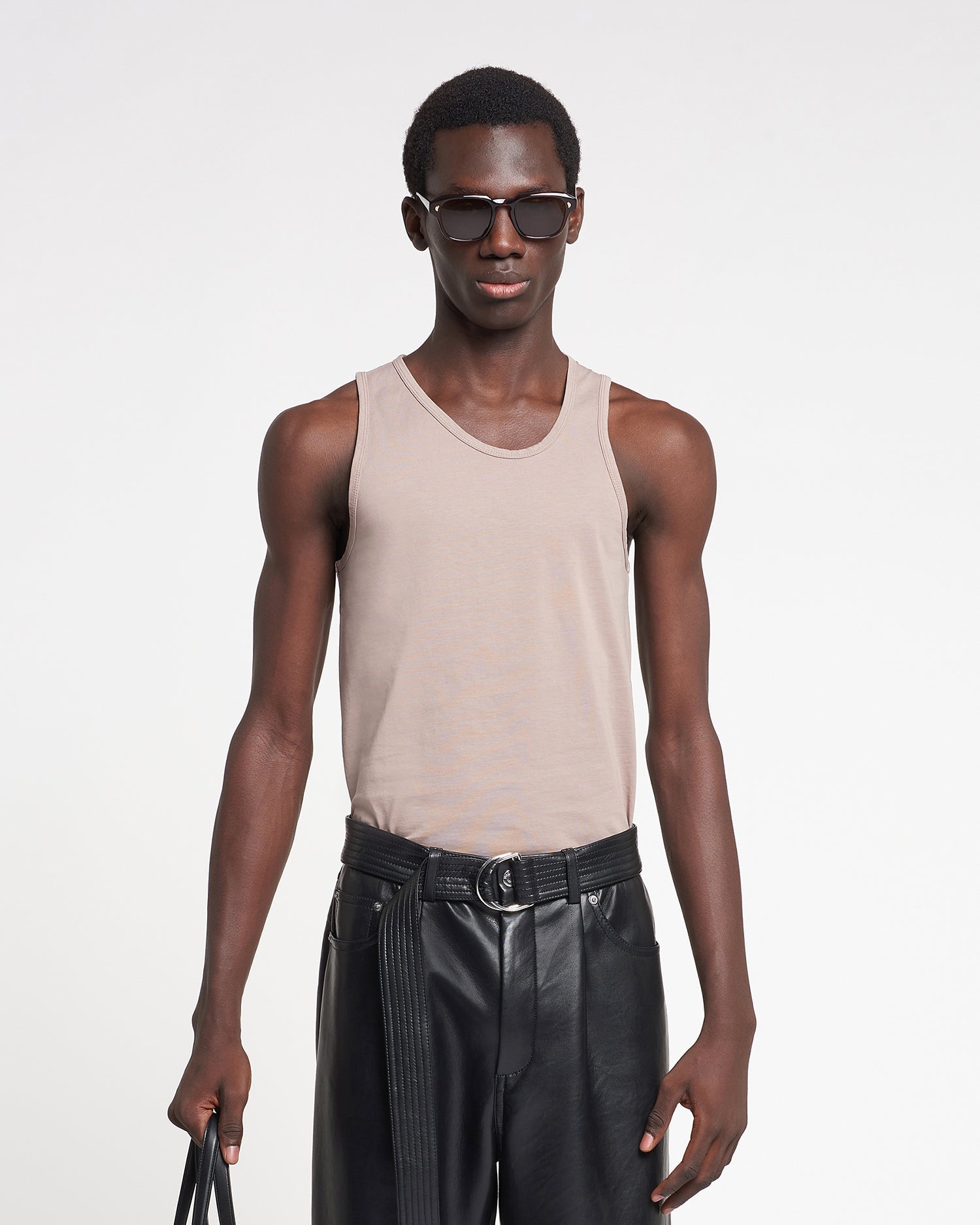 Nanushka Aziz - Organically Grown Cotton Tank Top - Nut