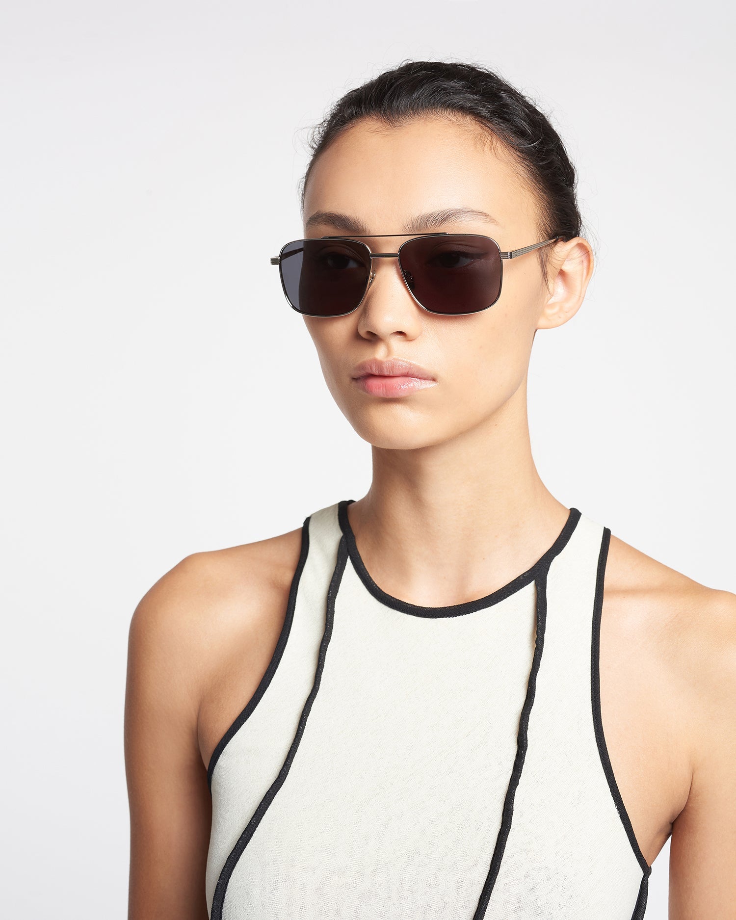 Nanushka Sare - Metal Aviator Sunglasses - Silver
