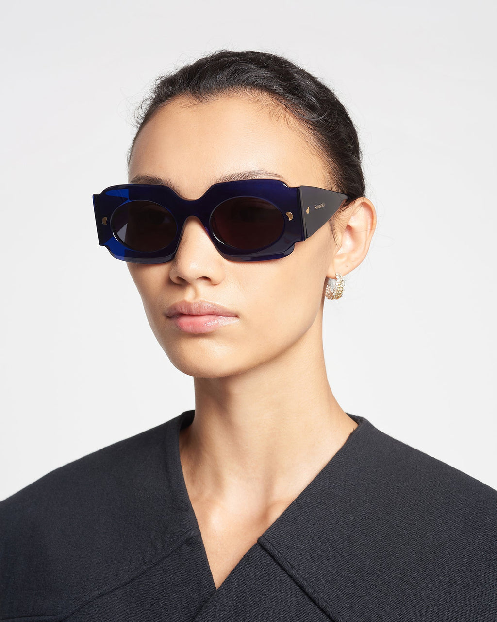 Nanushka Cathi - Bio-Plastic Square-Frame Sunglasses - Navy