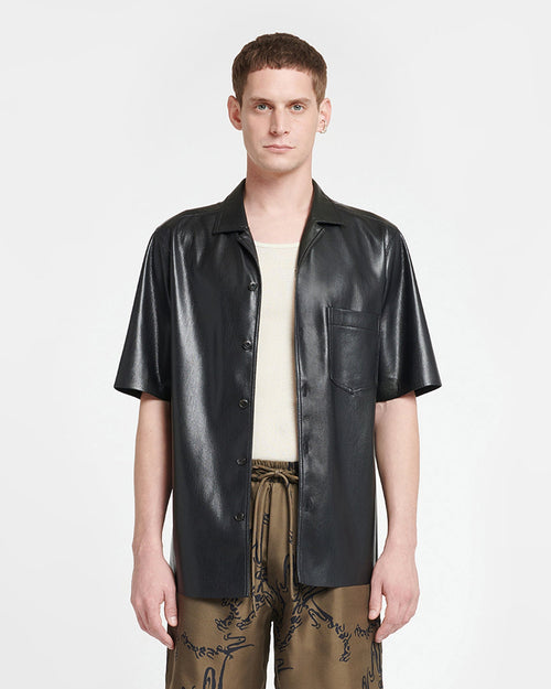 Nanushka Bodil - Okobor™ Alt-Leather Shirt - Black