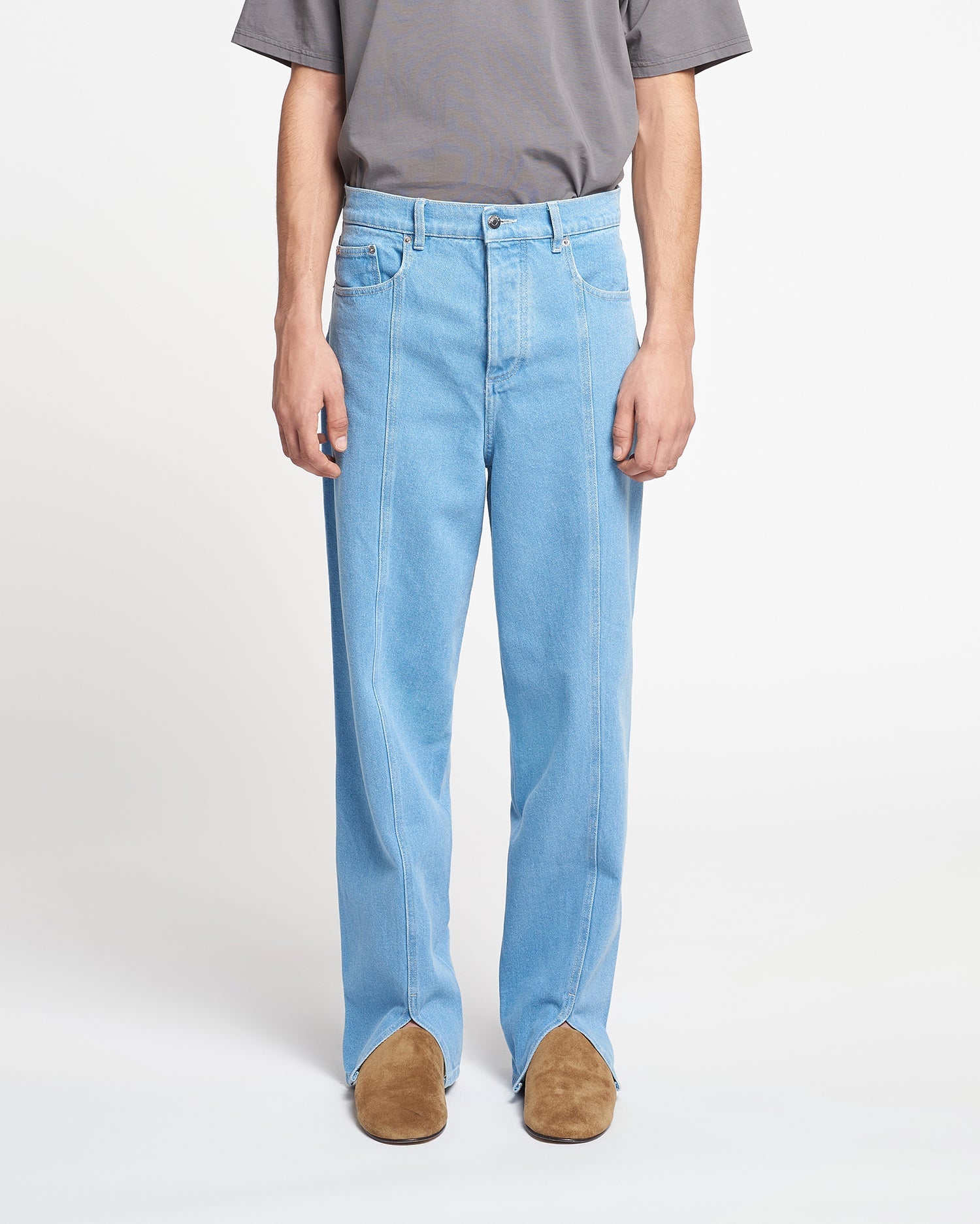 Nanushka Tibes - Split-Hem Jeans - Eco Light Wash