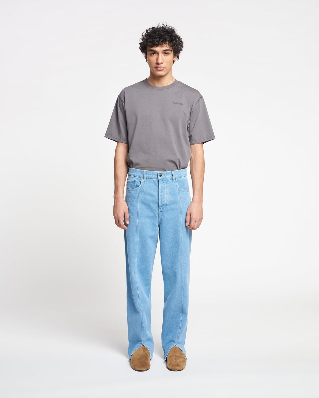 Nanushka Tibes - Split-Hem Jeans - Eco Light Wash