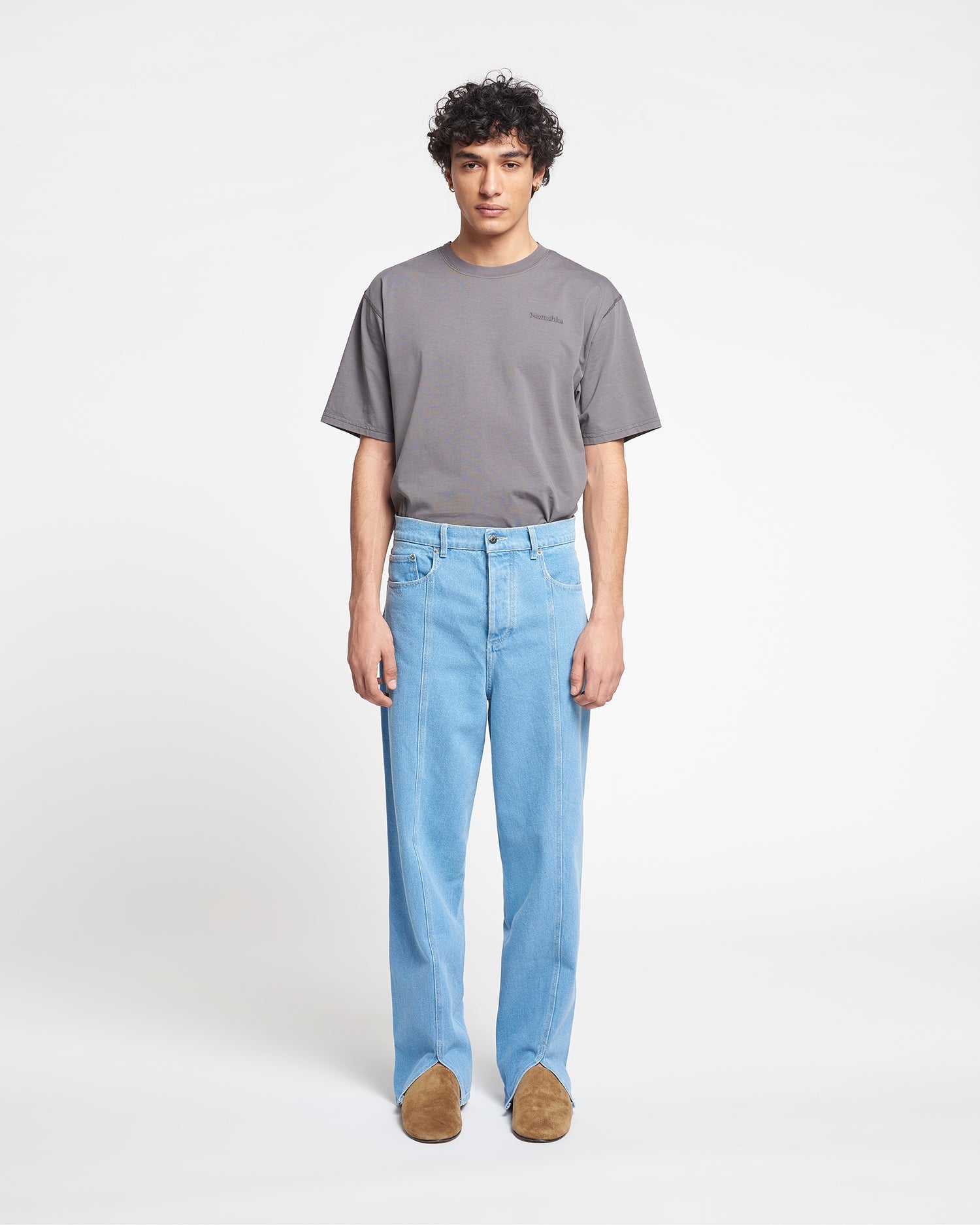 Nanushka Tibes - Split-Hem Jeans - Eco Light Wash