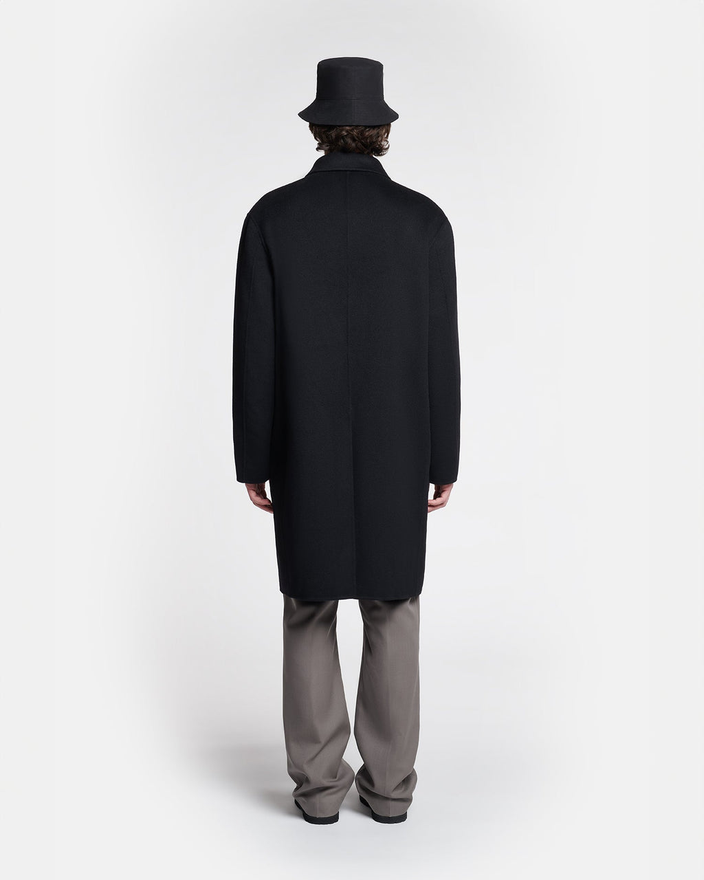 Nanushka Janno - Double Wool Silk Coat - Black