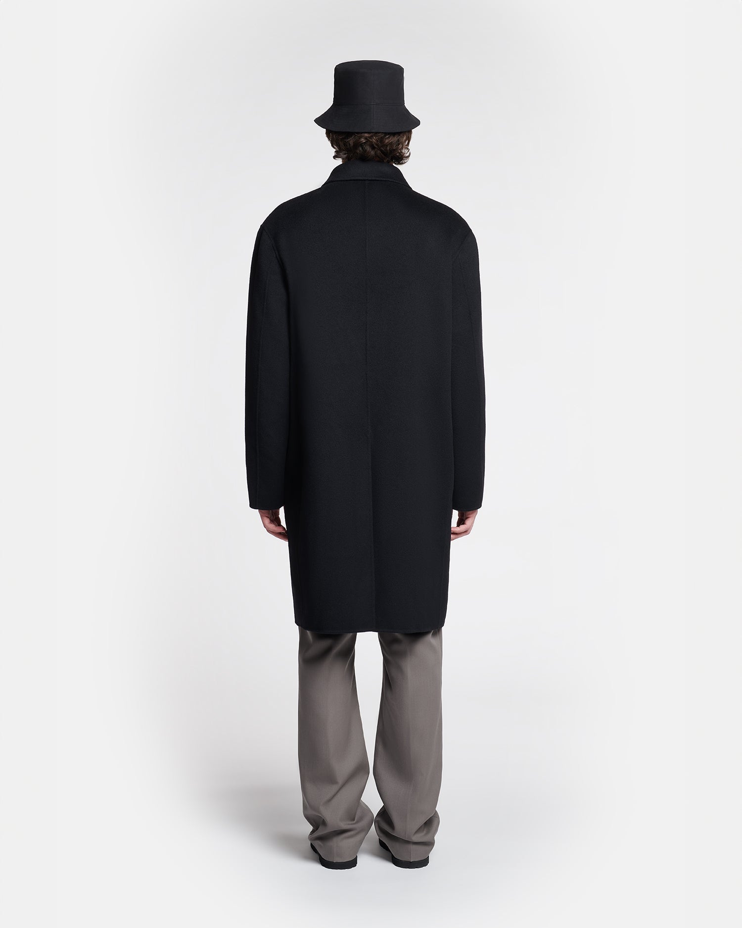 Nanushka Janno - Double Wool Silk Coat - Black