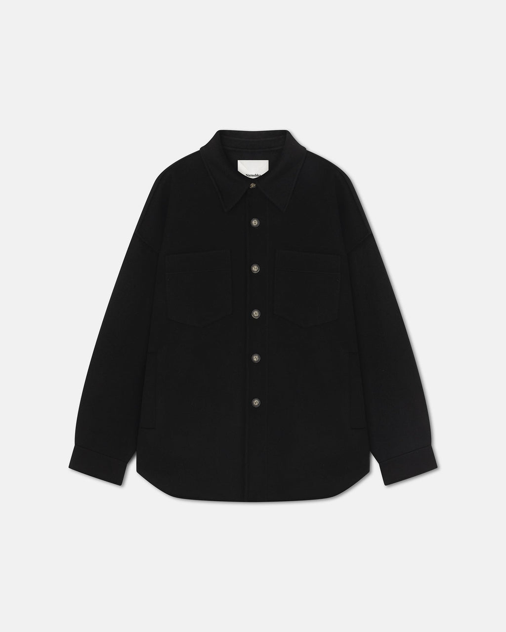 Nanushka Martin - Double Wool And Silk Blend Overshirt - Black