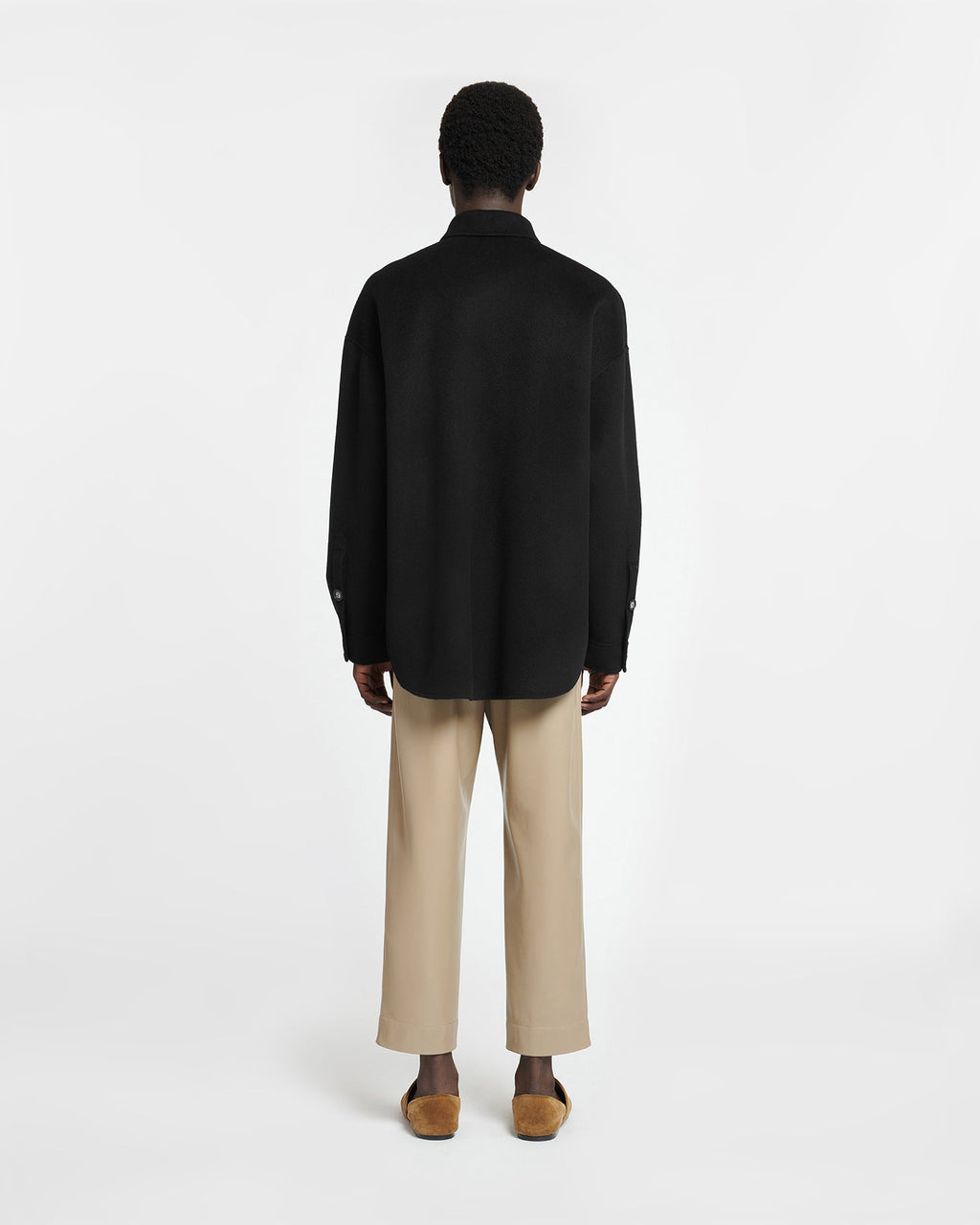 Nanushka Martin - Double Wool And Silk Blend Overshirt - Black