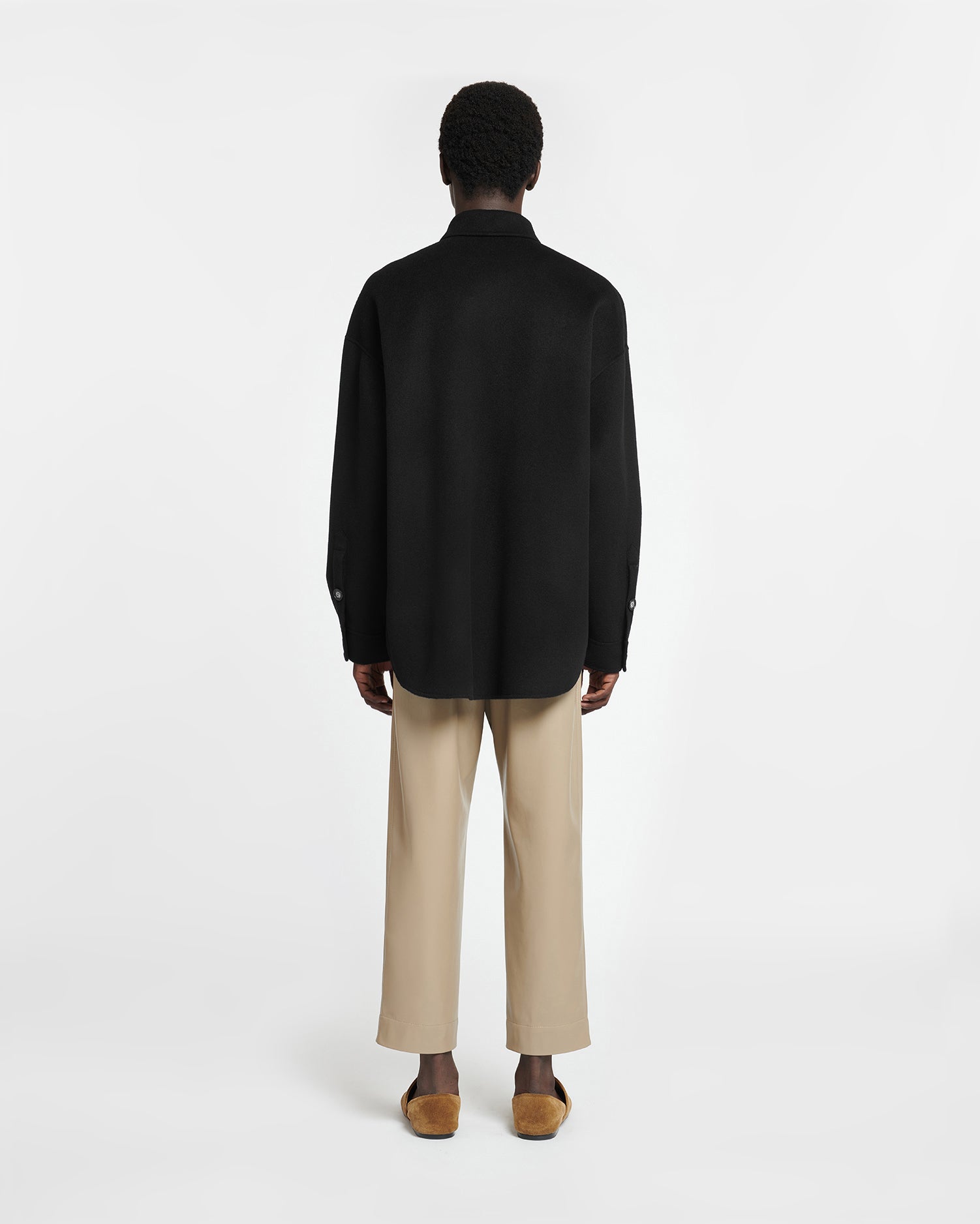 Nanushka Martin - Double Wool And Silk Blend Overshirt - Black