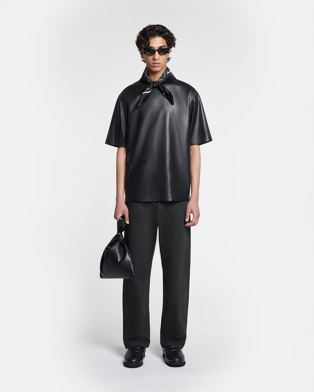 Nanushka Isaac - Okobor™ Alt-Leather T-Shirt - Black
