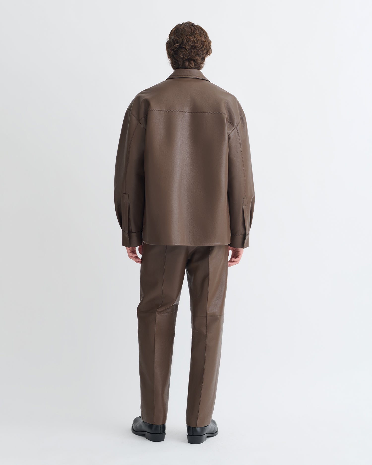 Nanushka Chasin - Regenerated Leather Shirt Jacket - Chocolate