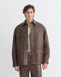 Nanushka Chasin - Regenerated Leather Shirt Jacket - Chocolate