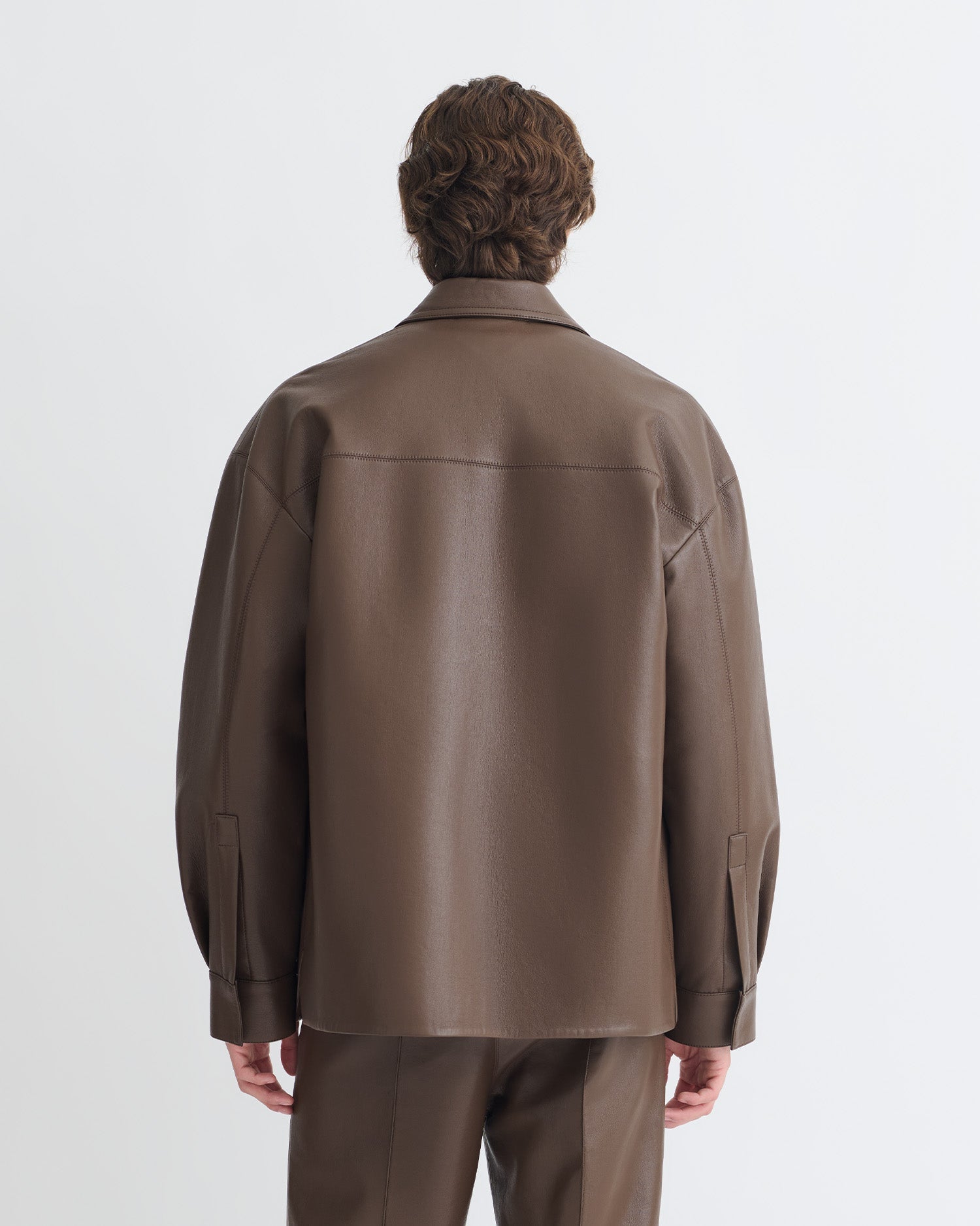 Nanushka Chasin - Regenerated Leather Shirt Jacket - Chocolate