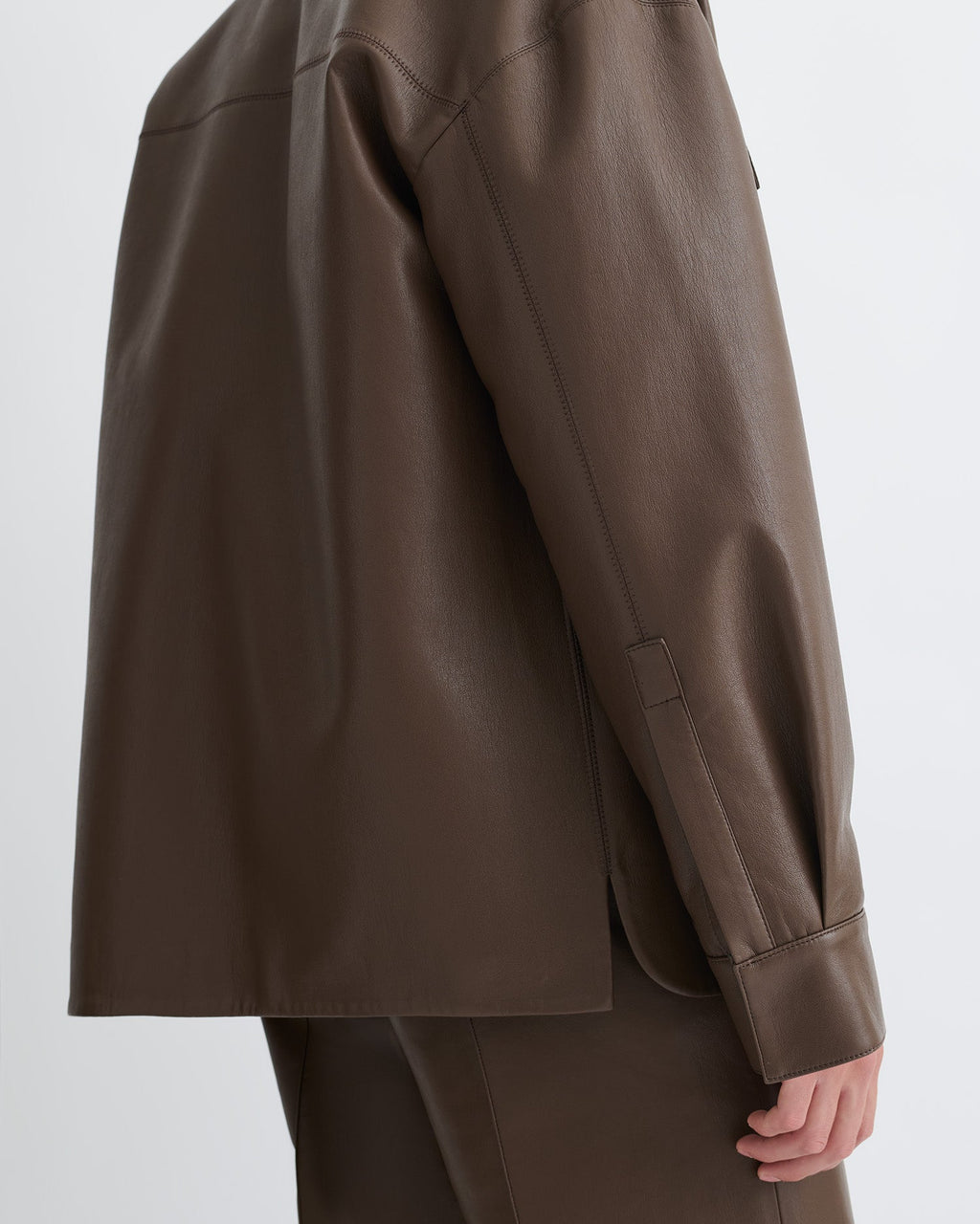 Nanushka Chasin - Regenerated Leather Shirt Jacket - Chocolate
