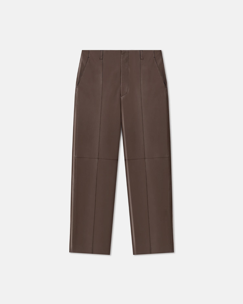 Nanushka Stellan - Regenerated Leather Straight-Leg Pants - Chocolate