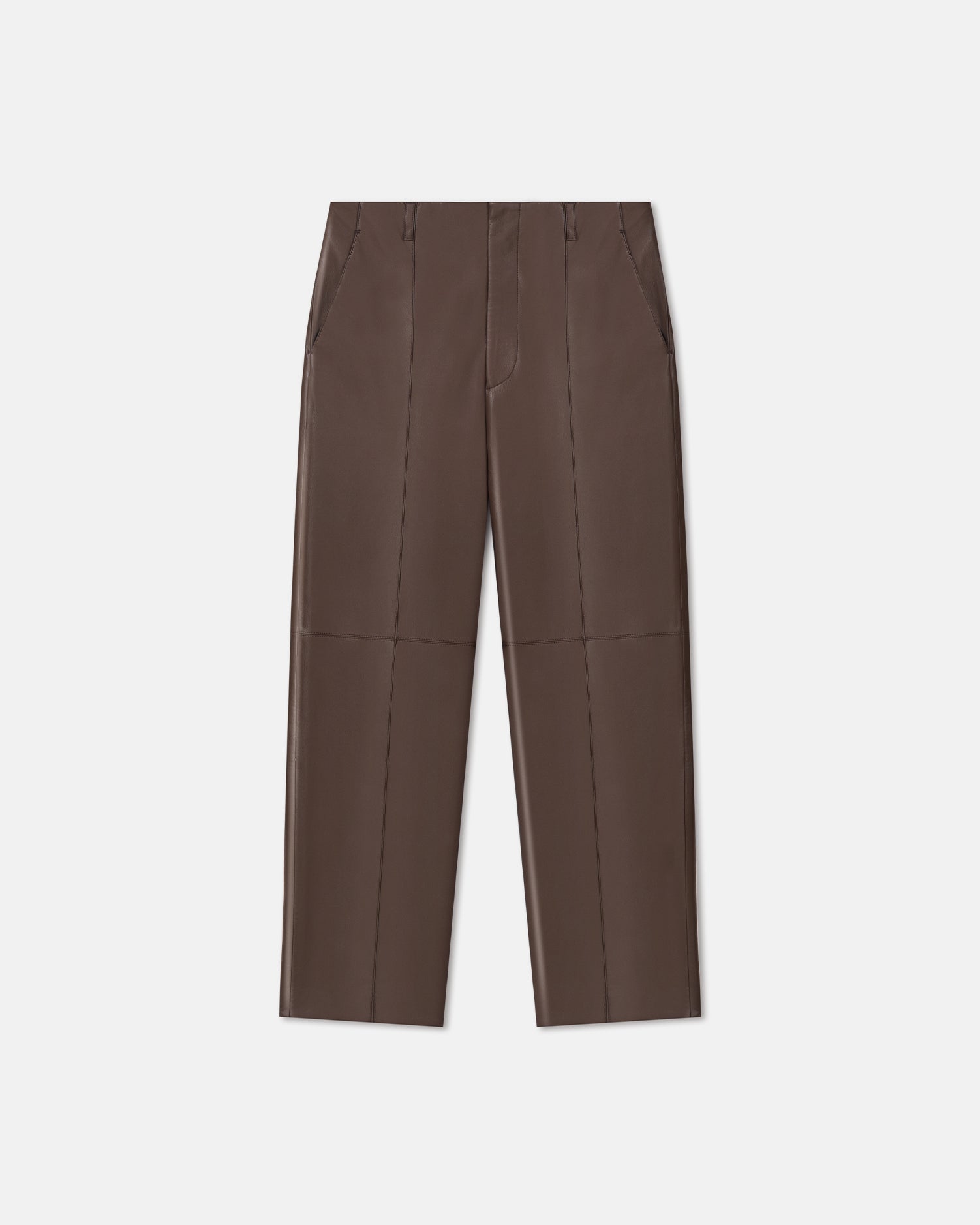 Nanushka Stellan - Regenerated Leather Straight-Leg Pants - Chocolate