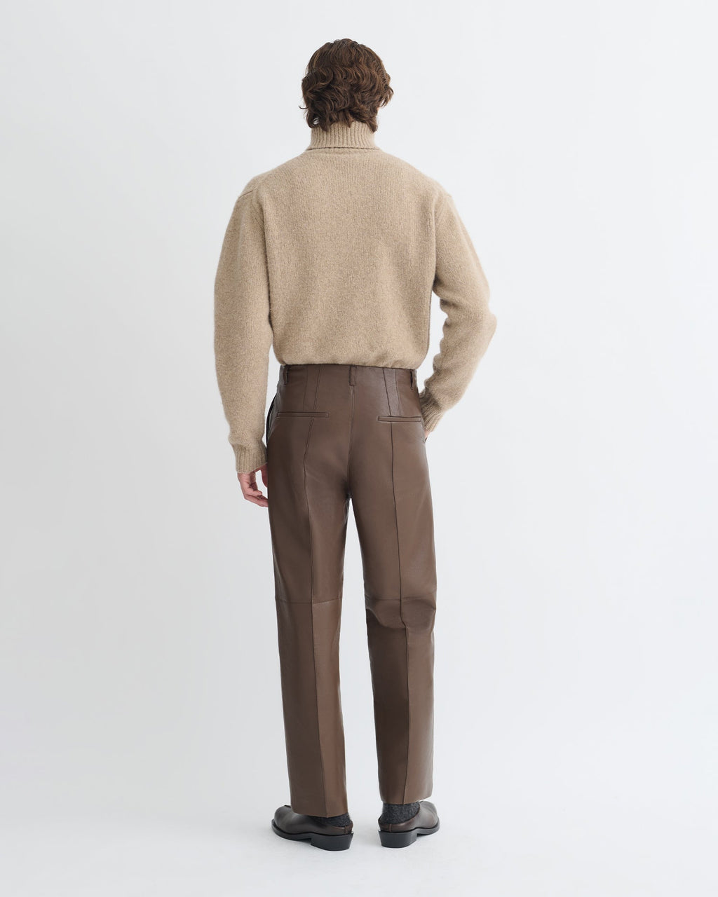 Nanushka Stellan - Regenerated Leather Straight-Leg Pants - Chocolate