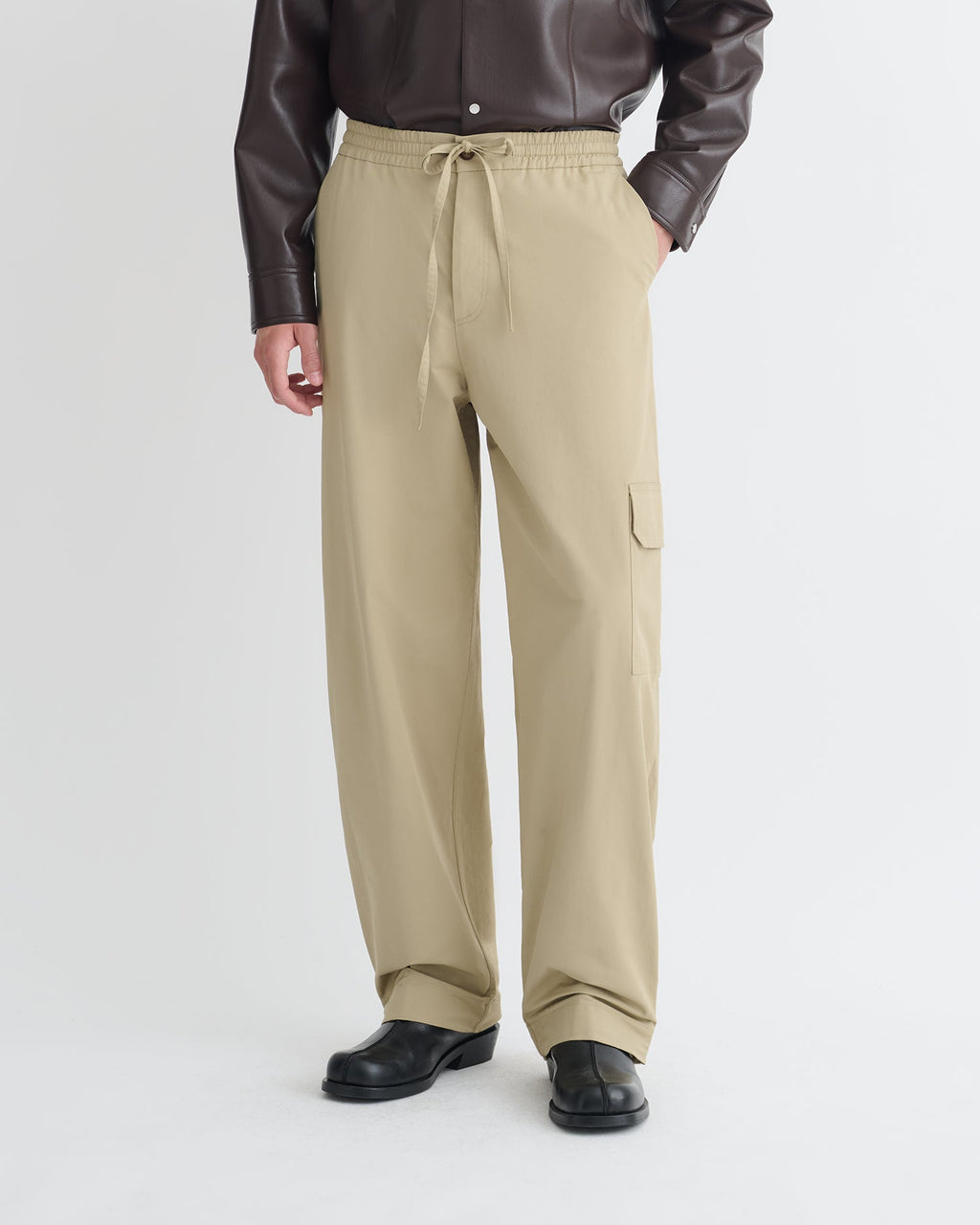 Nanushka Navid - Tech Twill Balloon-Leg Pants - Pebble