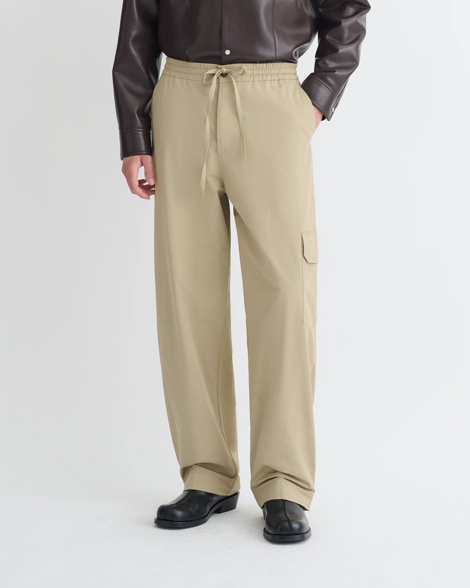 Nanushka Navid - Tech Twill Balloon-Leg Pants - Pebble