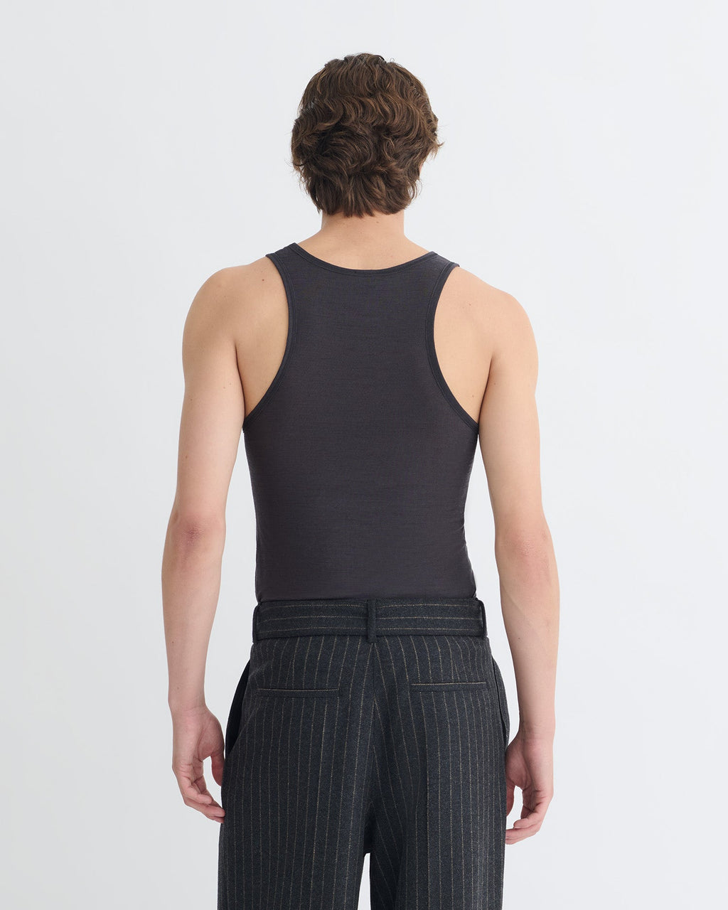 Nanushka Jahi - Melange Wool Jersey Tank Top - Grey Melange