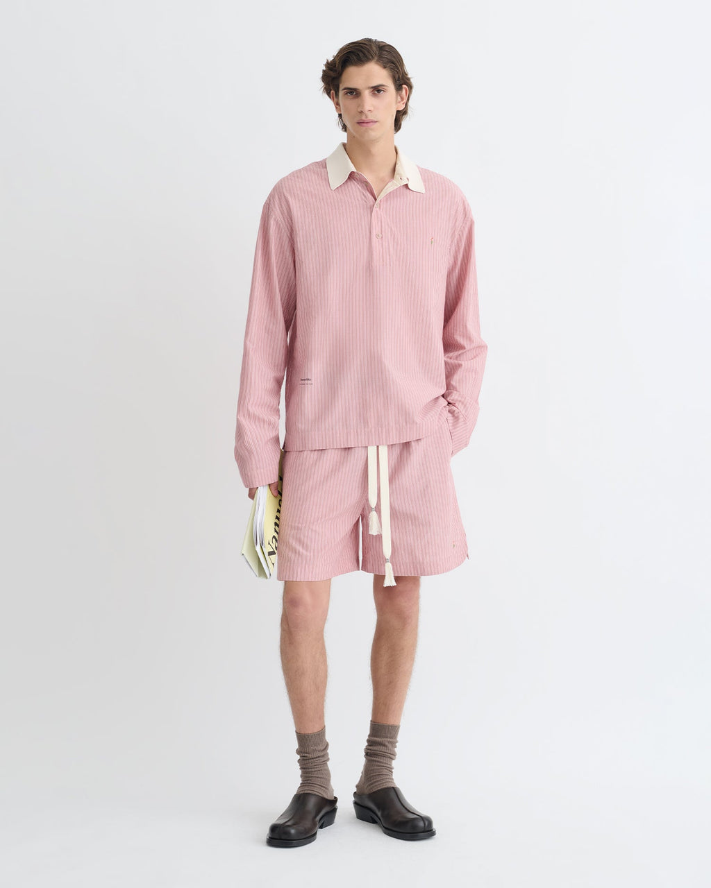Nanushka Taron - Striped Polo Neck Top - Pink