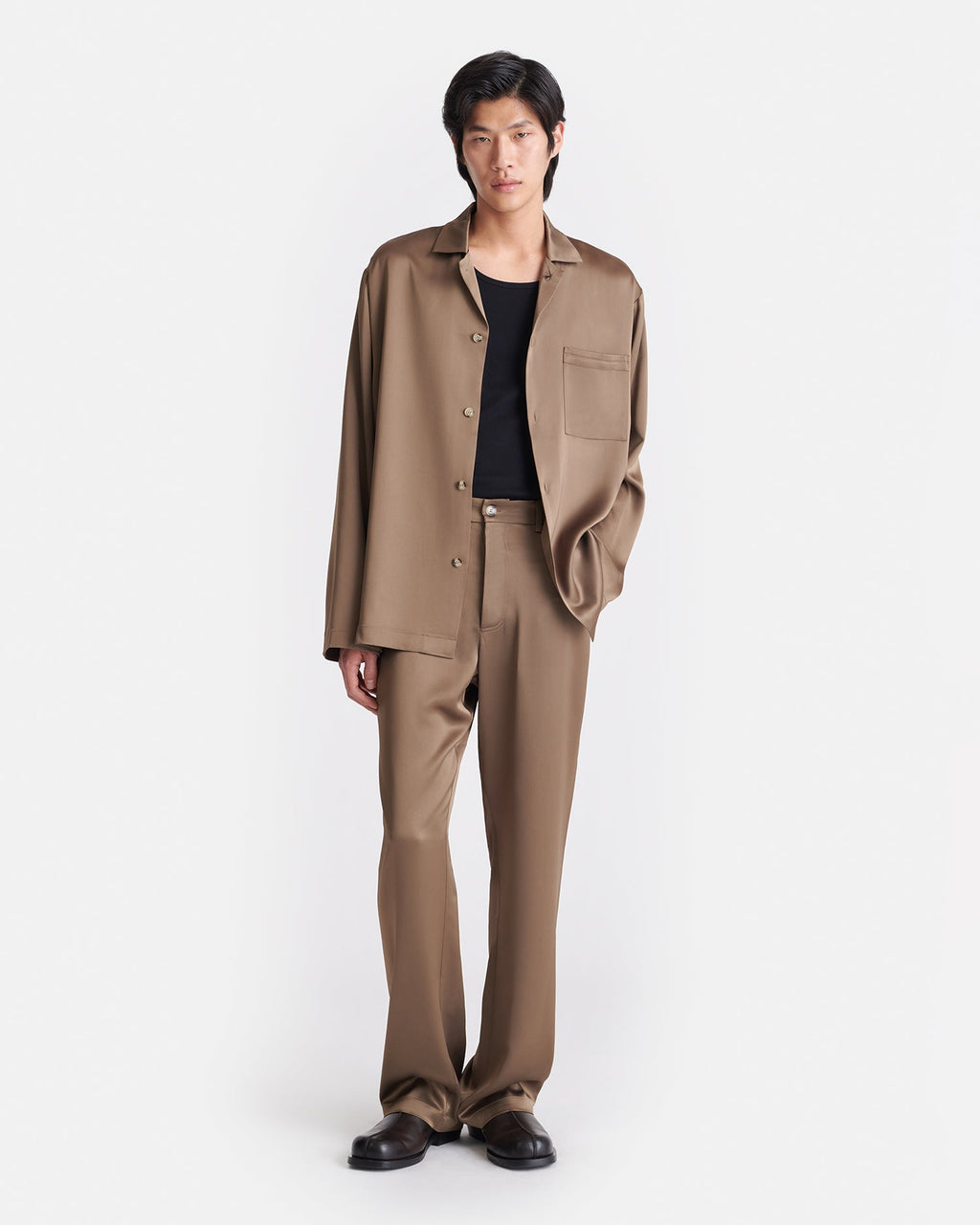 Nanushka Macen - Slip Satin Trousers - Coffee Bean