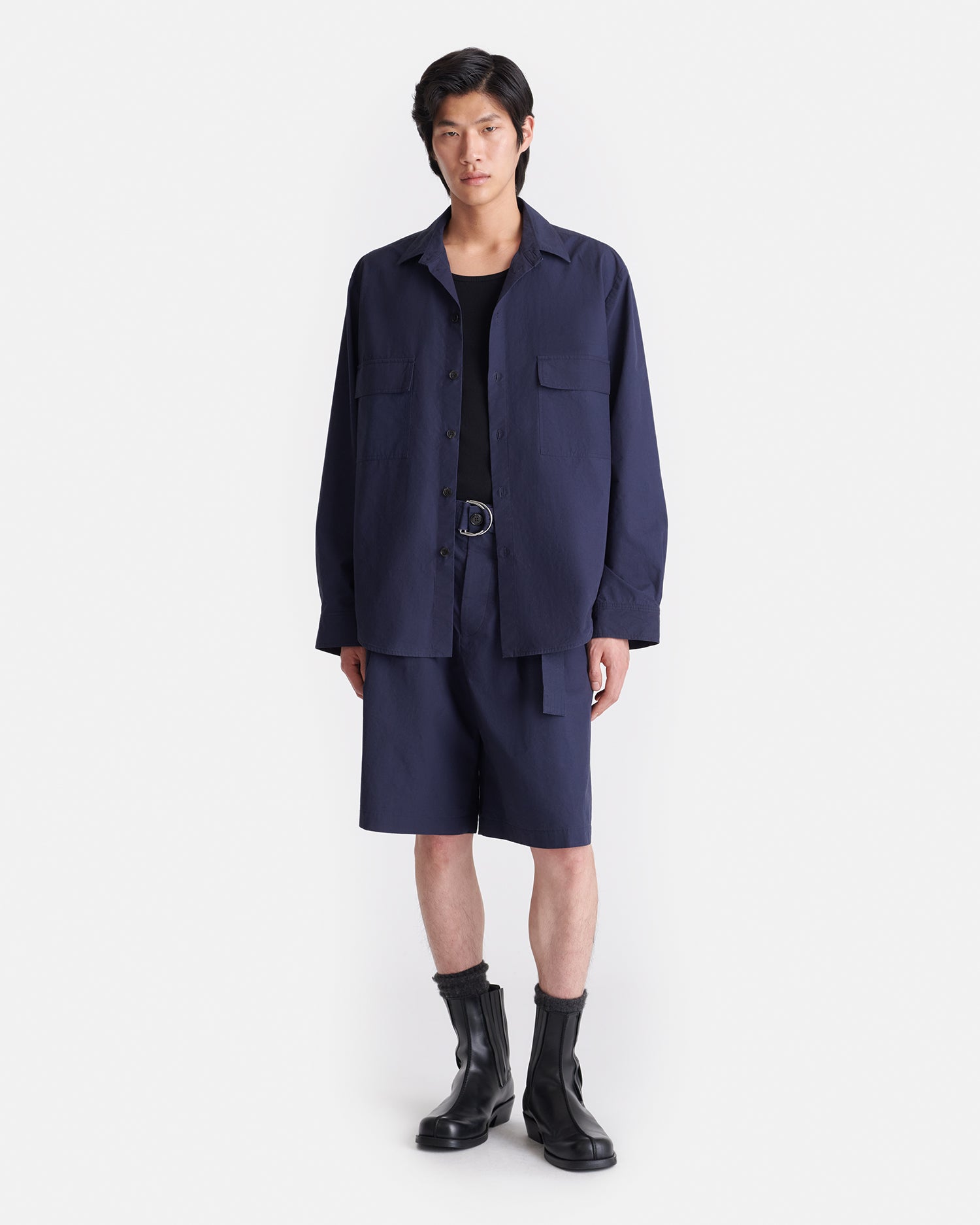Nanushka Jari - Long-Sleeve Shirt - Navy