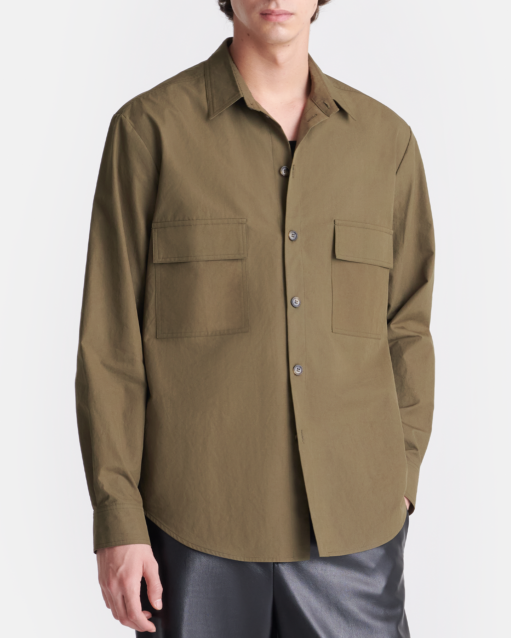 Nanushka Jari - Long-Sleeve Shirt - Uniform Green