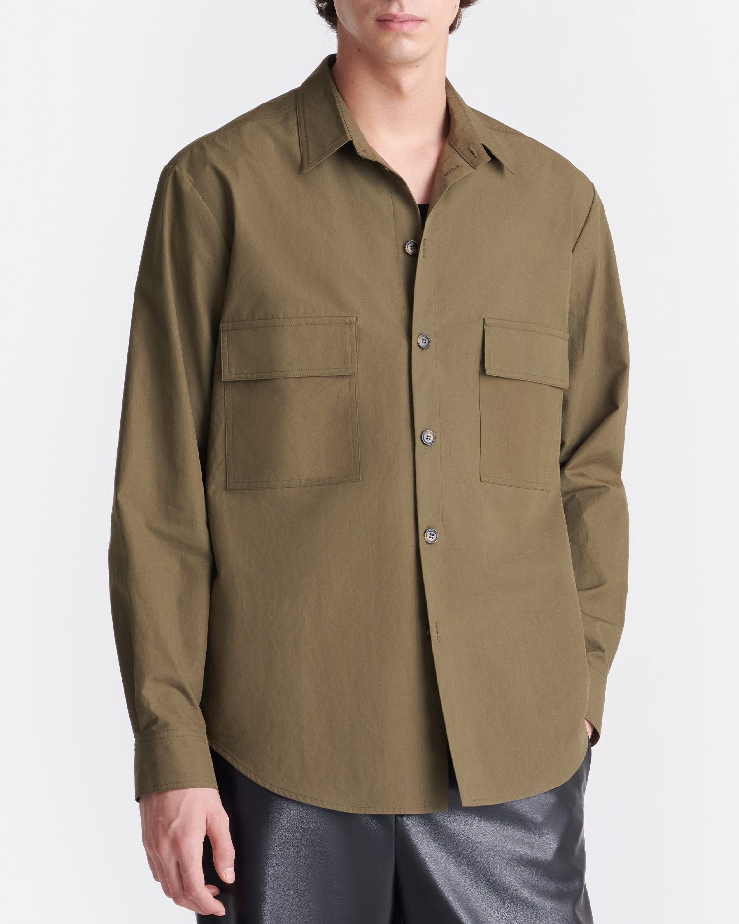 Nanushka Jari - Long-Sleeve Shirt - Uniform Green
