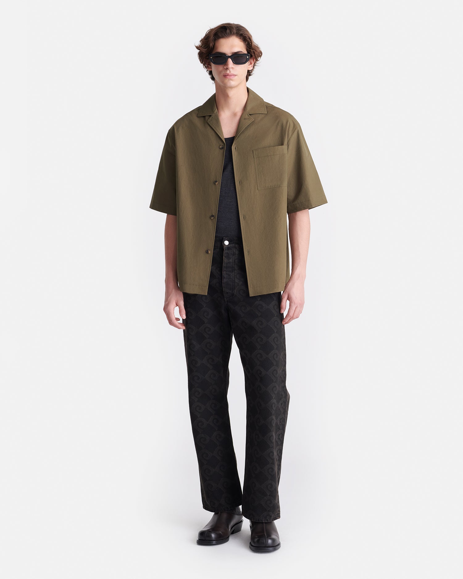 Nanushka Caspian - Heavy Poplin Shirt - Uniform Green