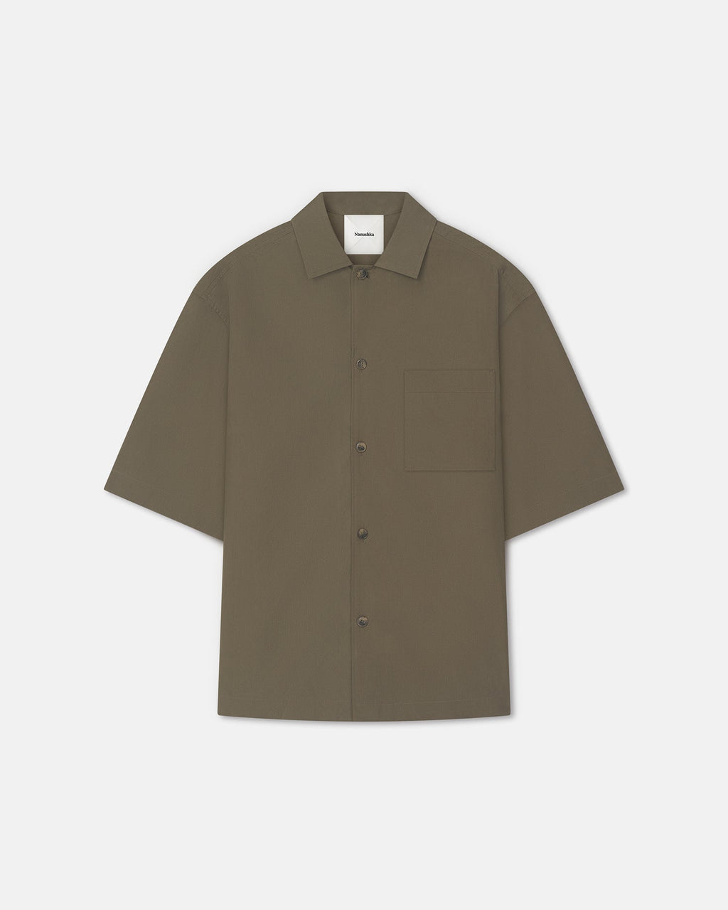 Nanushka Caspian - Heavy Poplin Shirt - Uniform Green